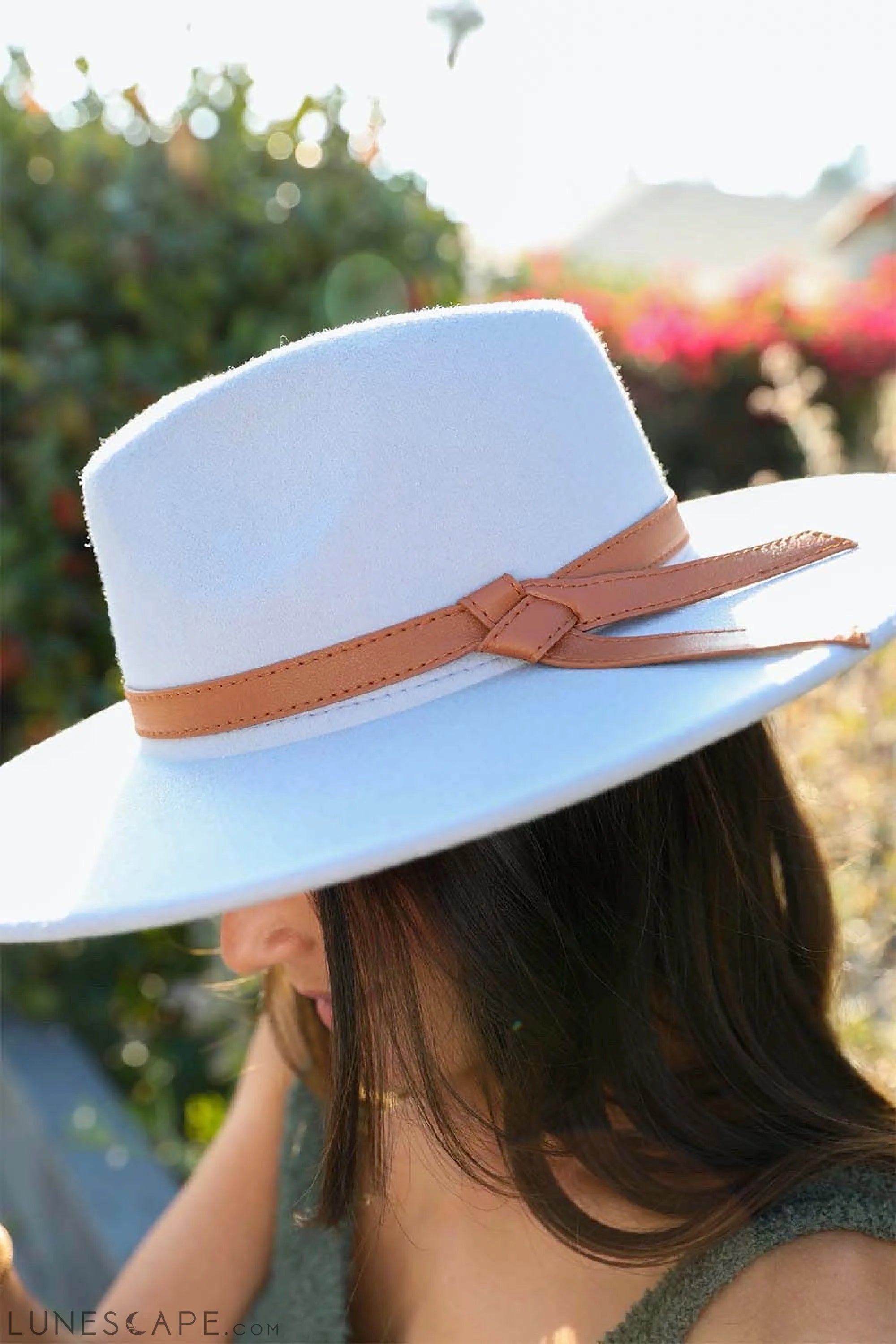 Wide Brim Leather Ribbon Bolero Hat LUNESCAPE