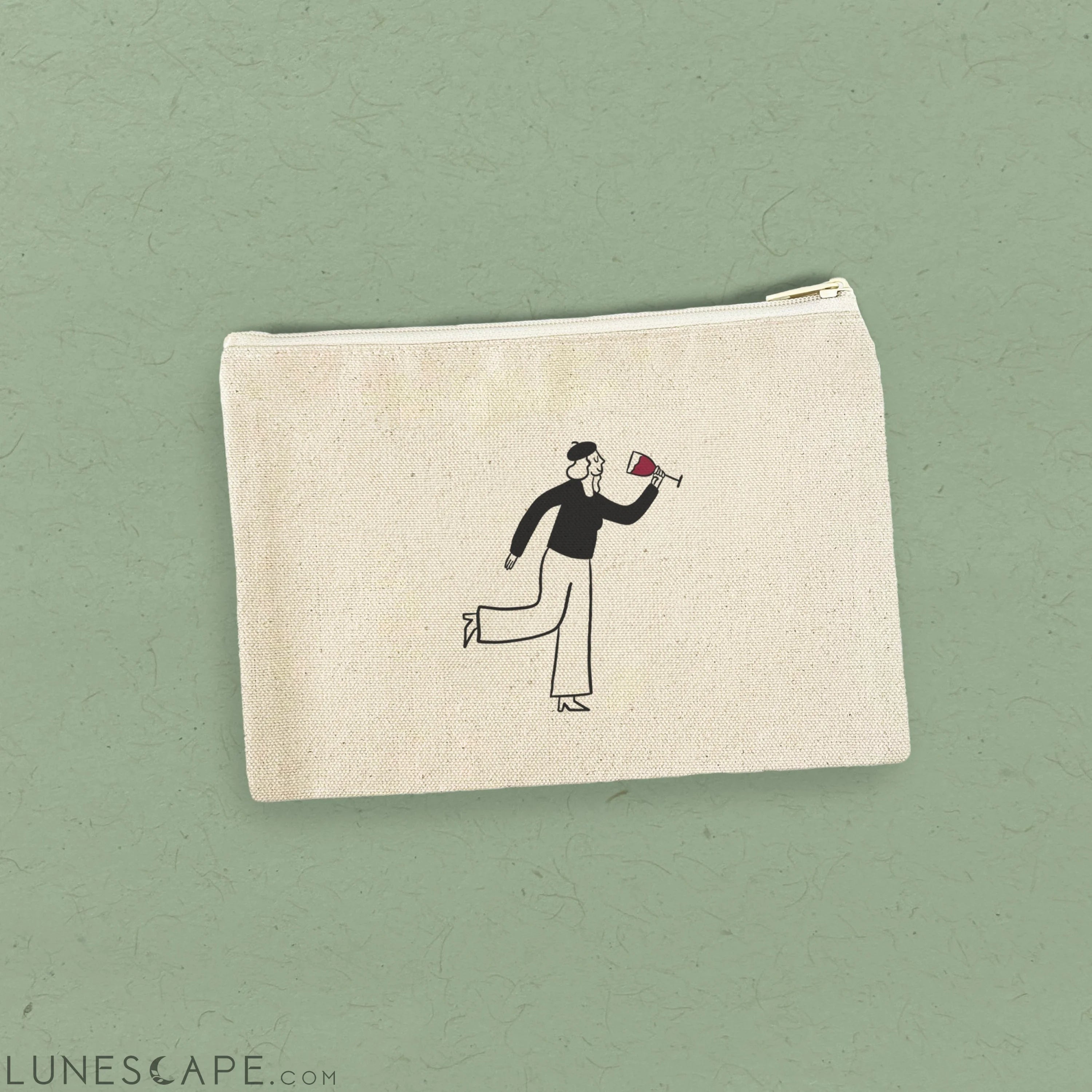 Wine Chic - Canvas Zipper Pouch LUNESCAPE