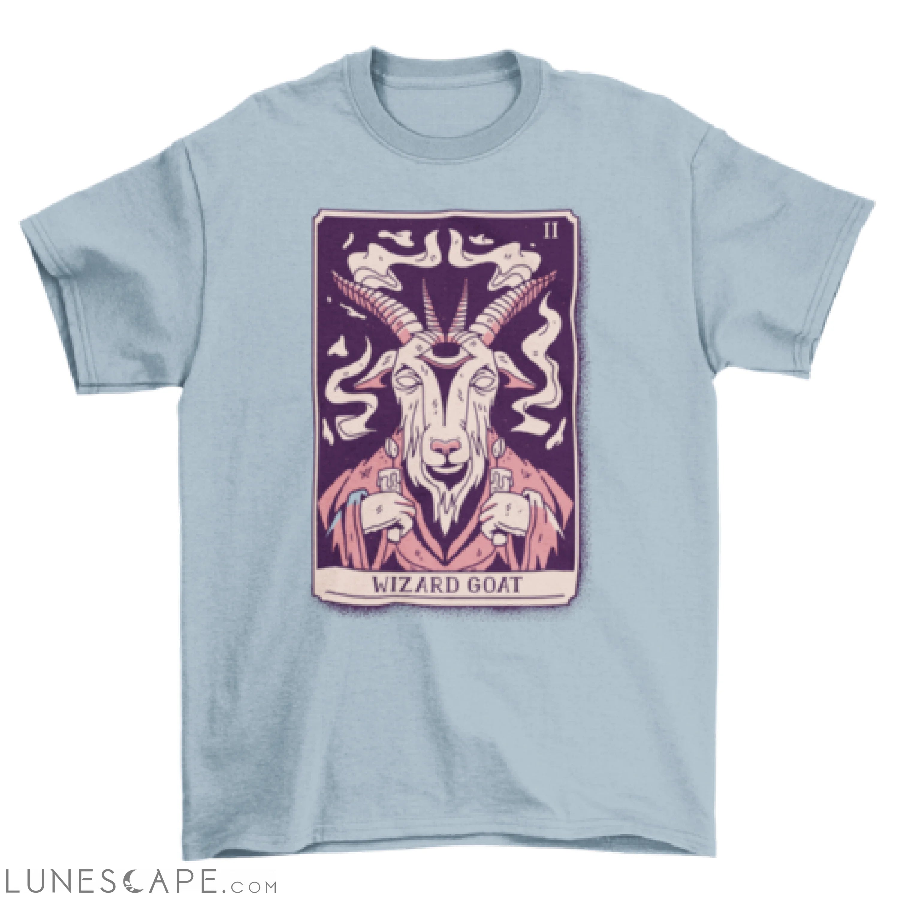 Wizard goat mystical tarot card t-shirt design LUNESCAPE