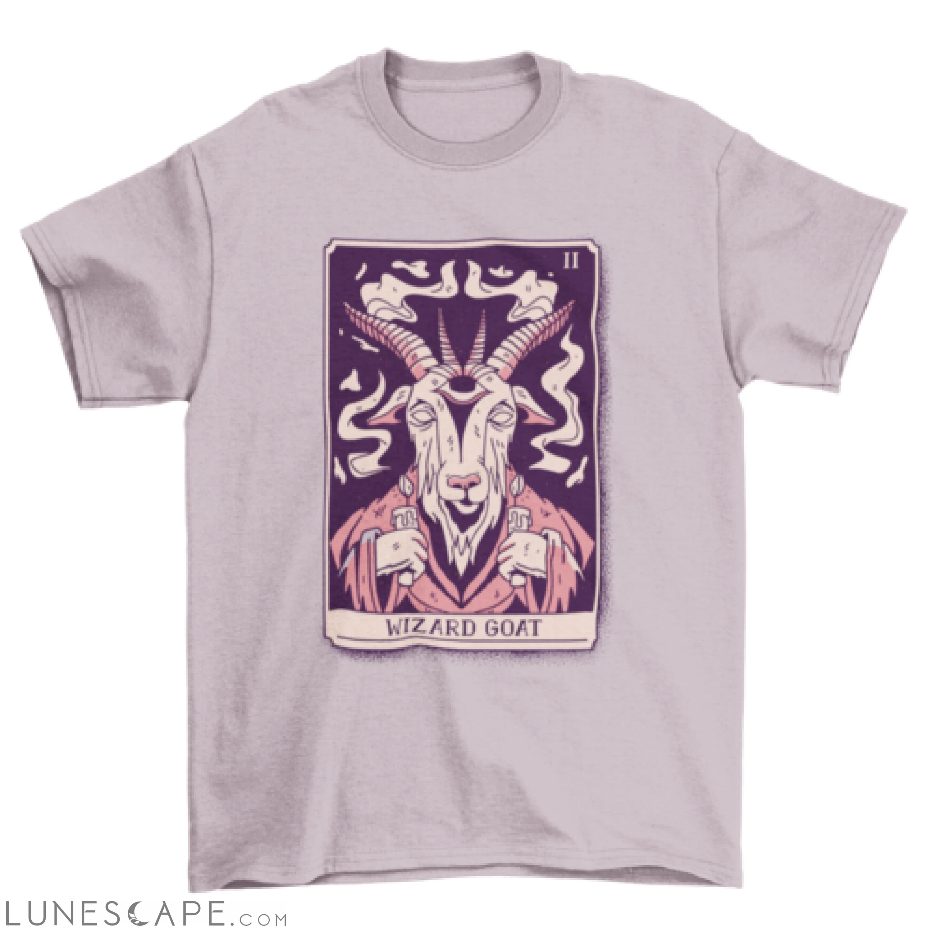 Wizard goat mystical tarot card t-shirt design LUNESCAPE