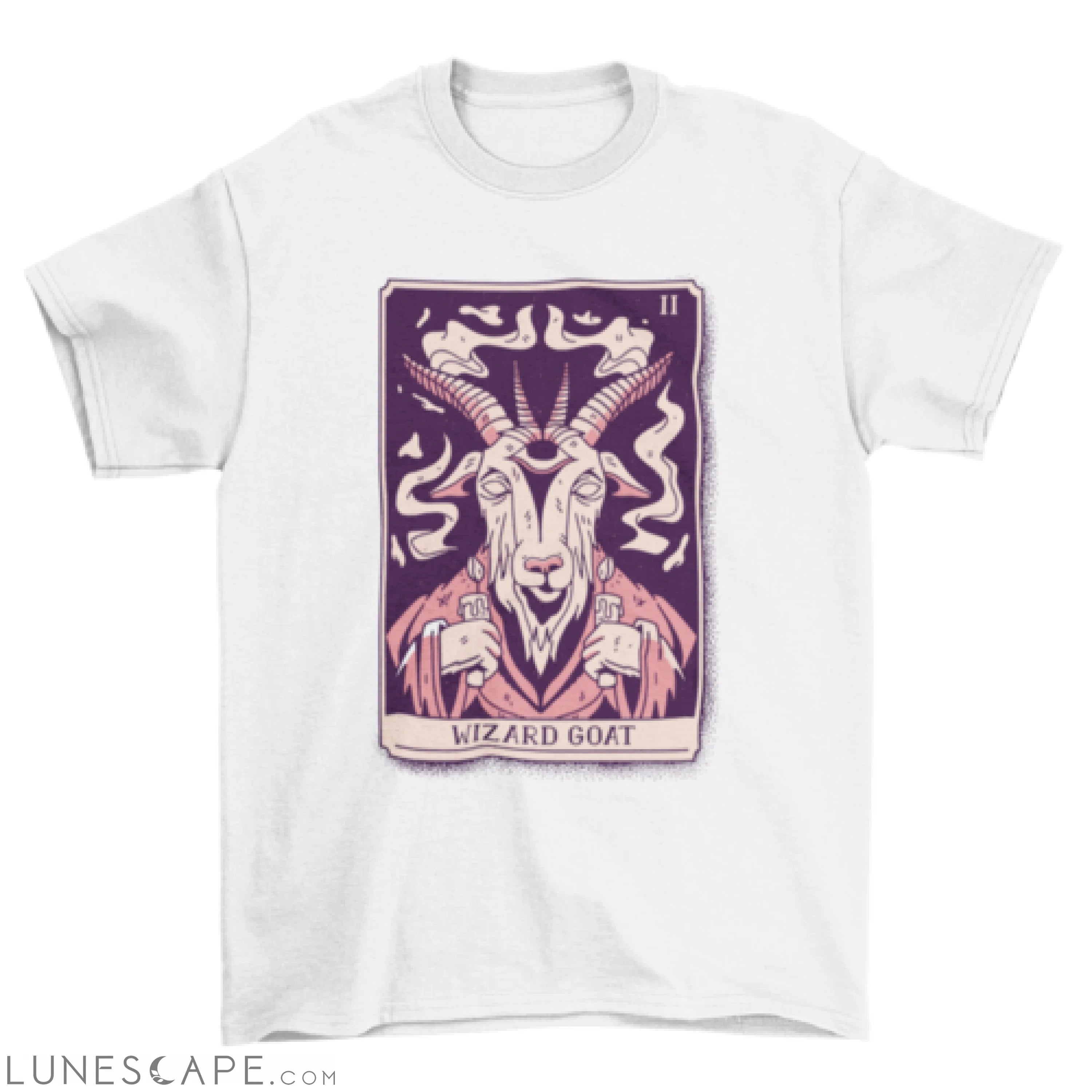 Wizard goat mystical tarot card t-shirt design LUNESCAPE