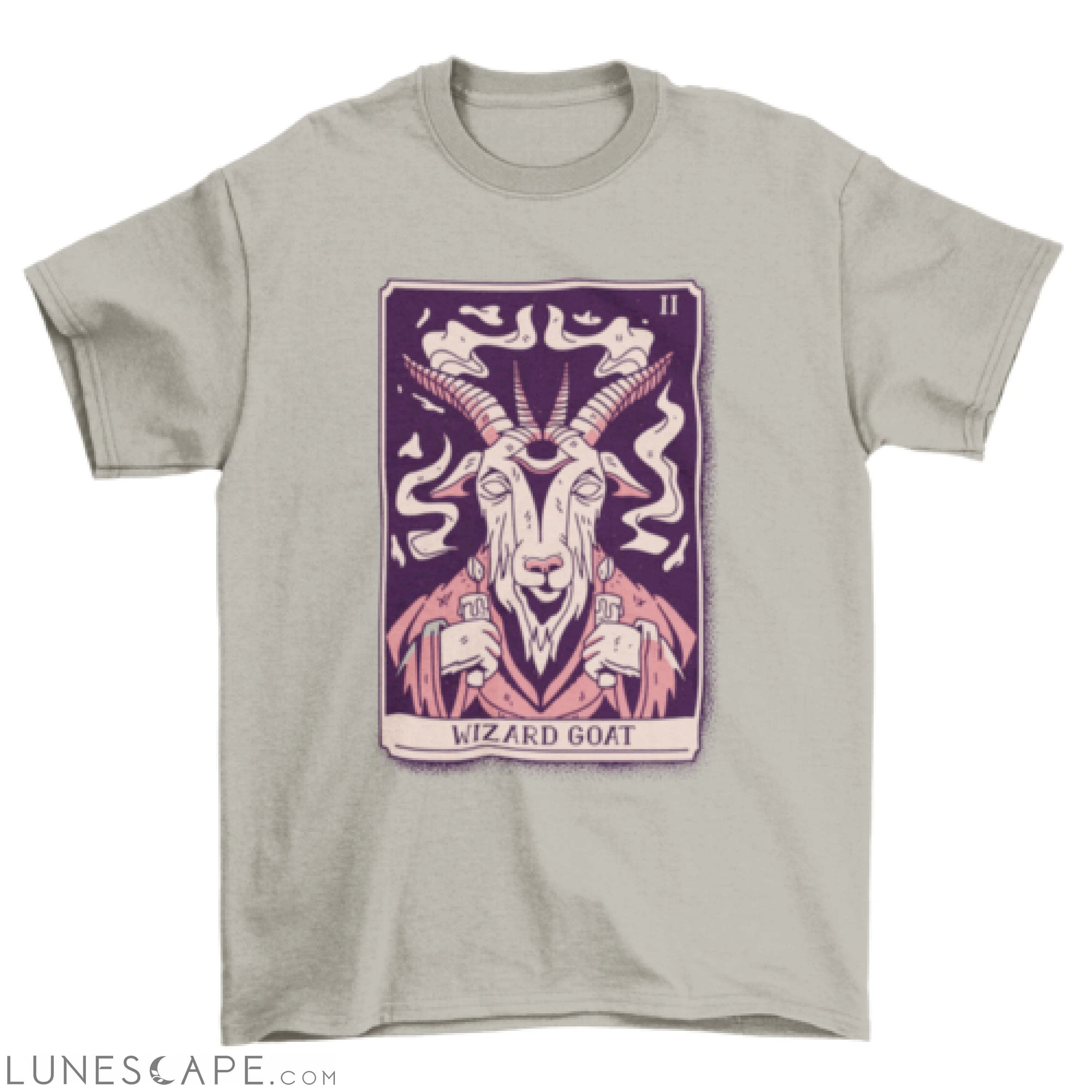 Wizard goat mystical tarot card t-shirt design LUNESCAPE