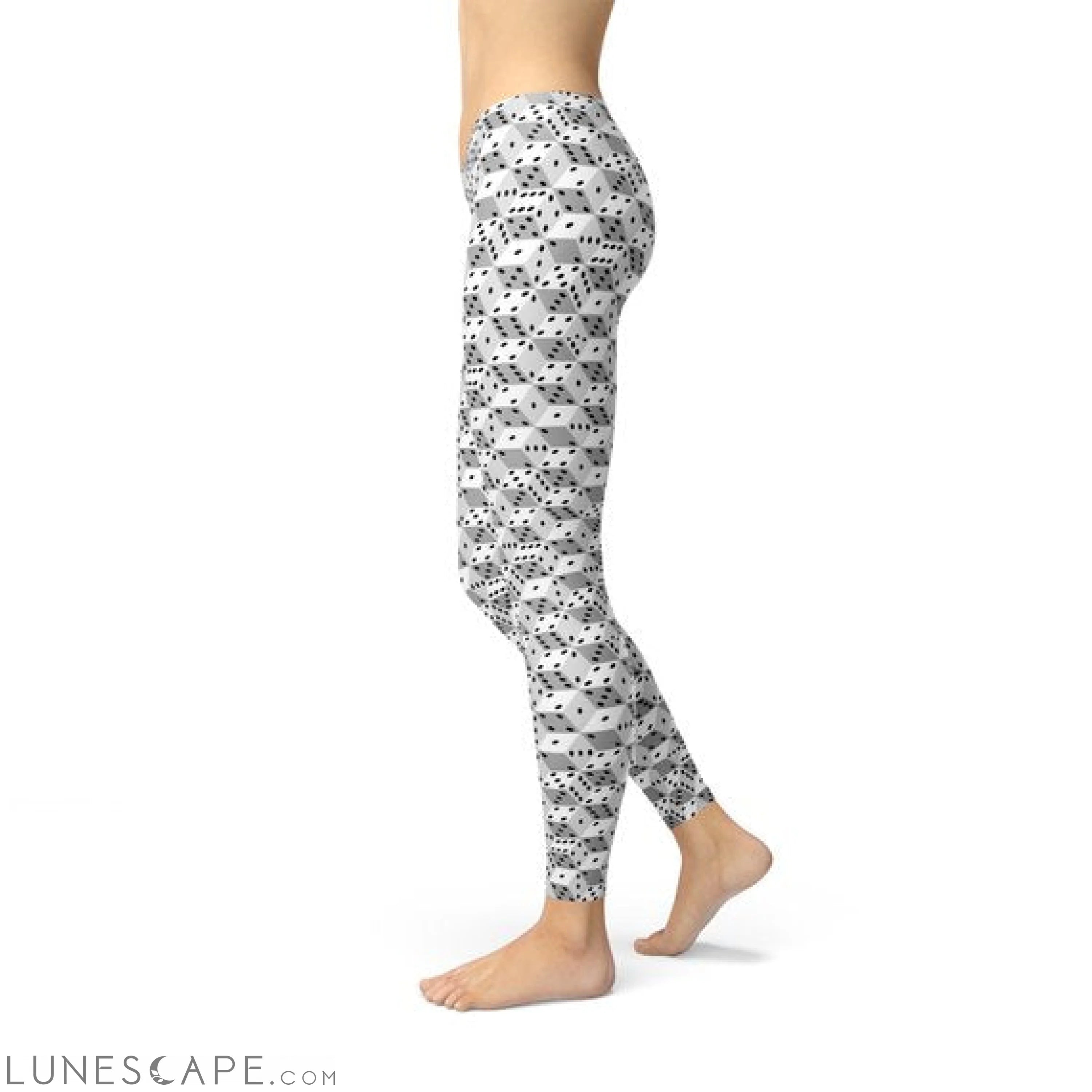 Womens Black and White Dice Leggings Leggings