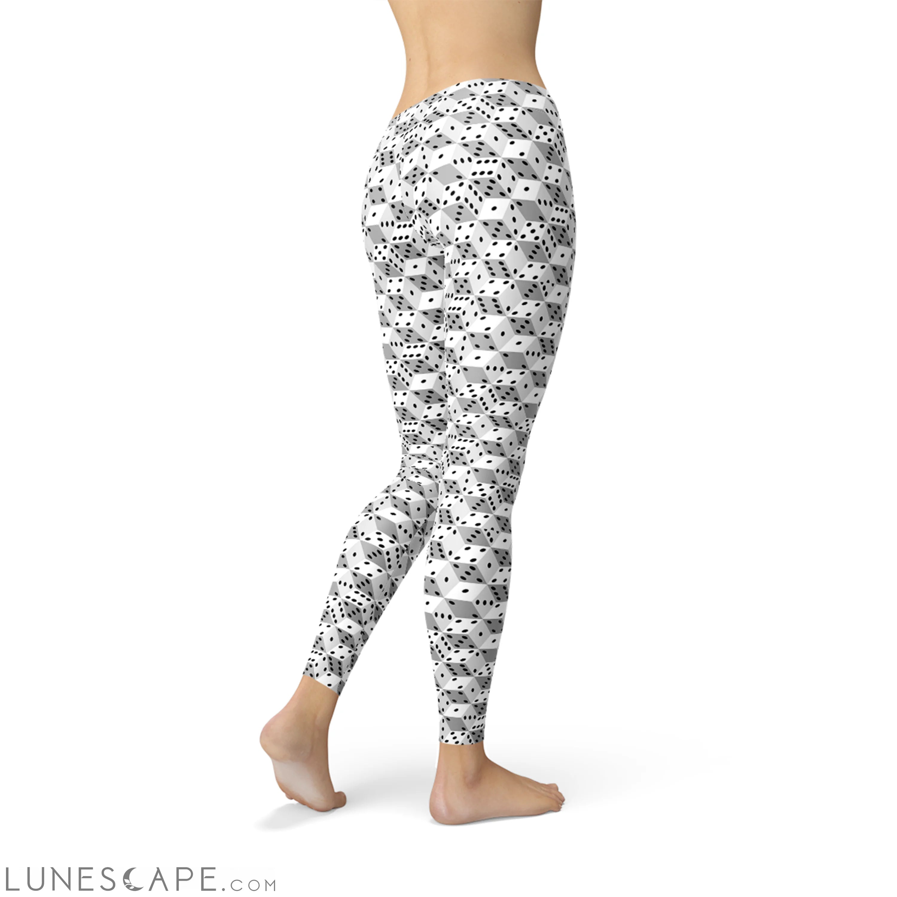 Womens Black and White Dice Leggings Leggings