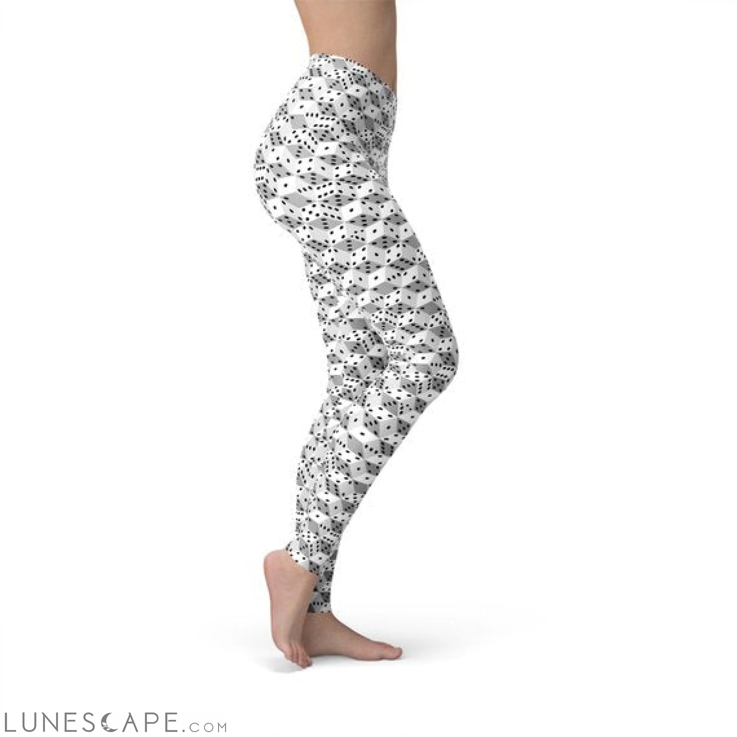 Womens Black and White Dice Leggings Leggings