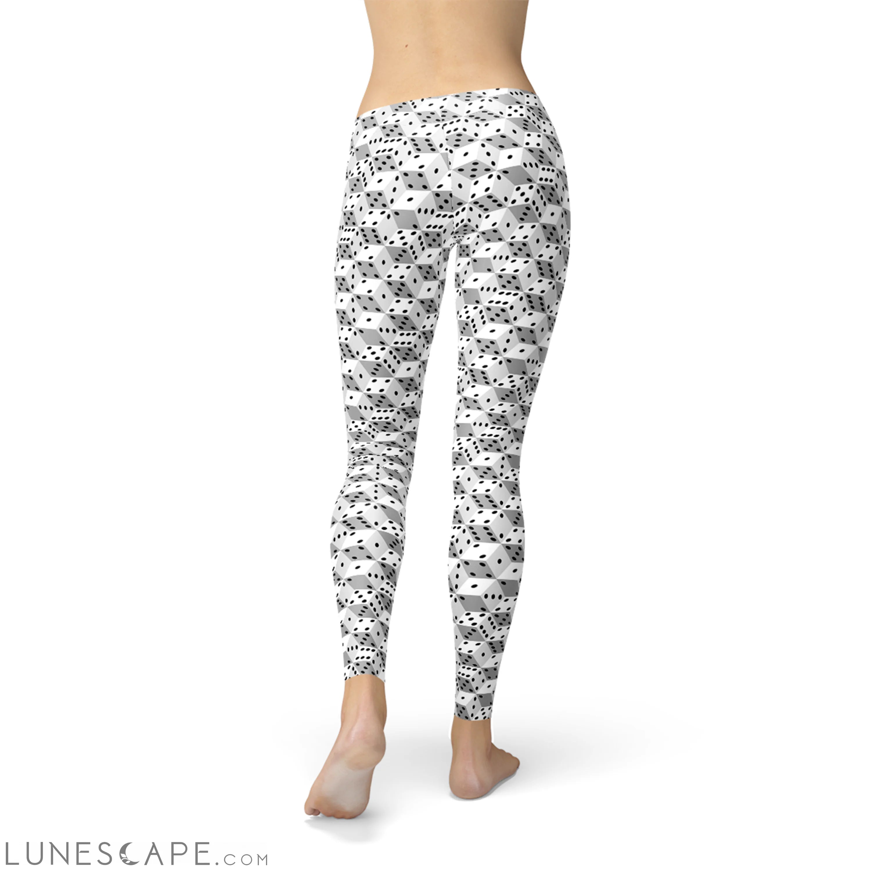 Womens Black and White Dice Leggings Leggings