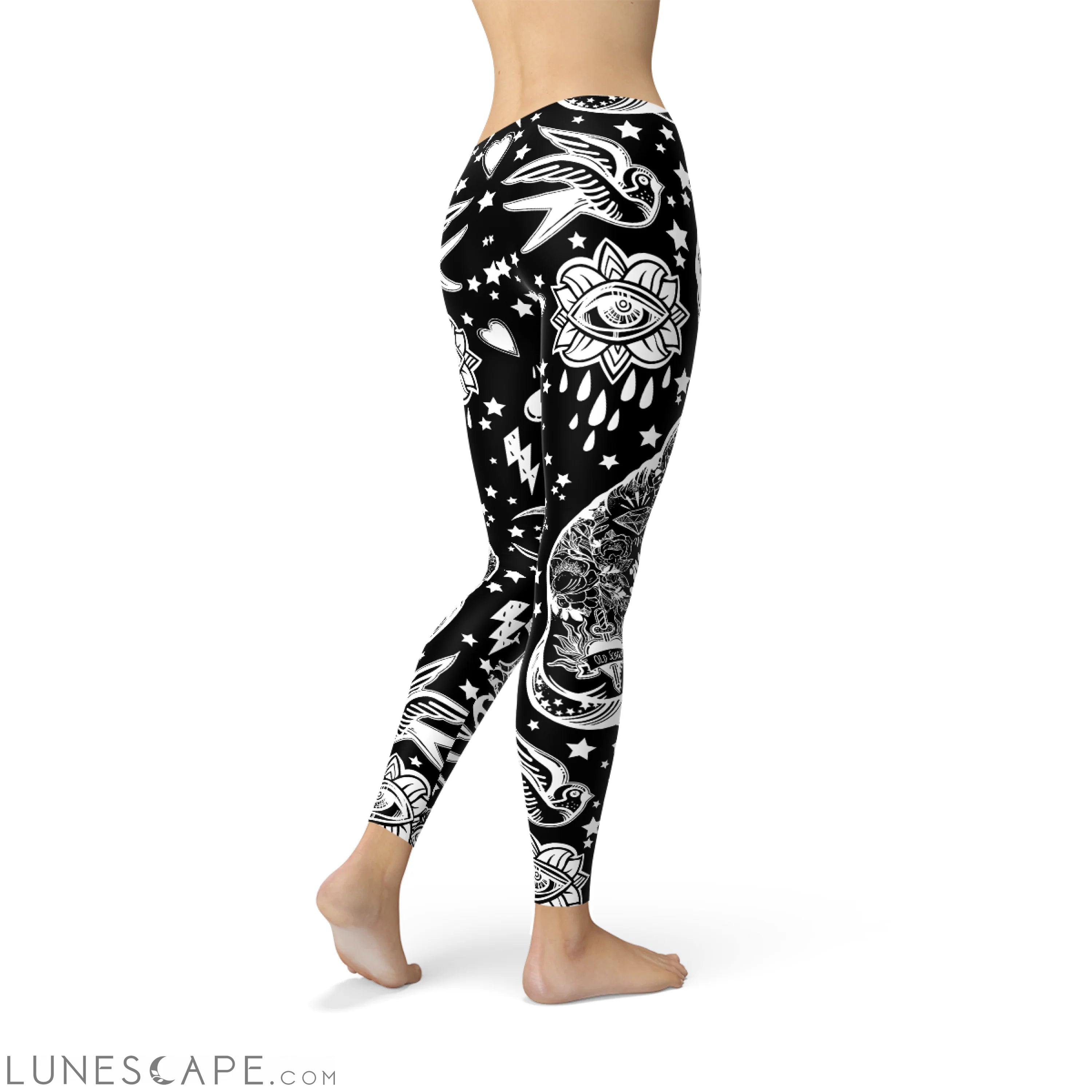 Womens Black Magic Cat Leggings Leggings