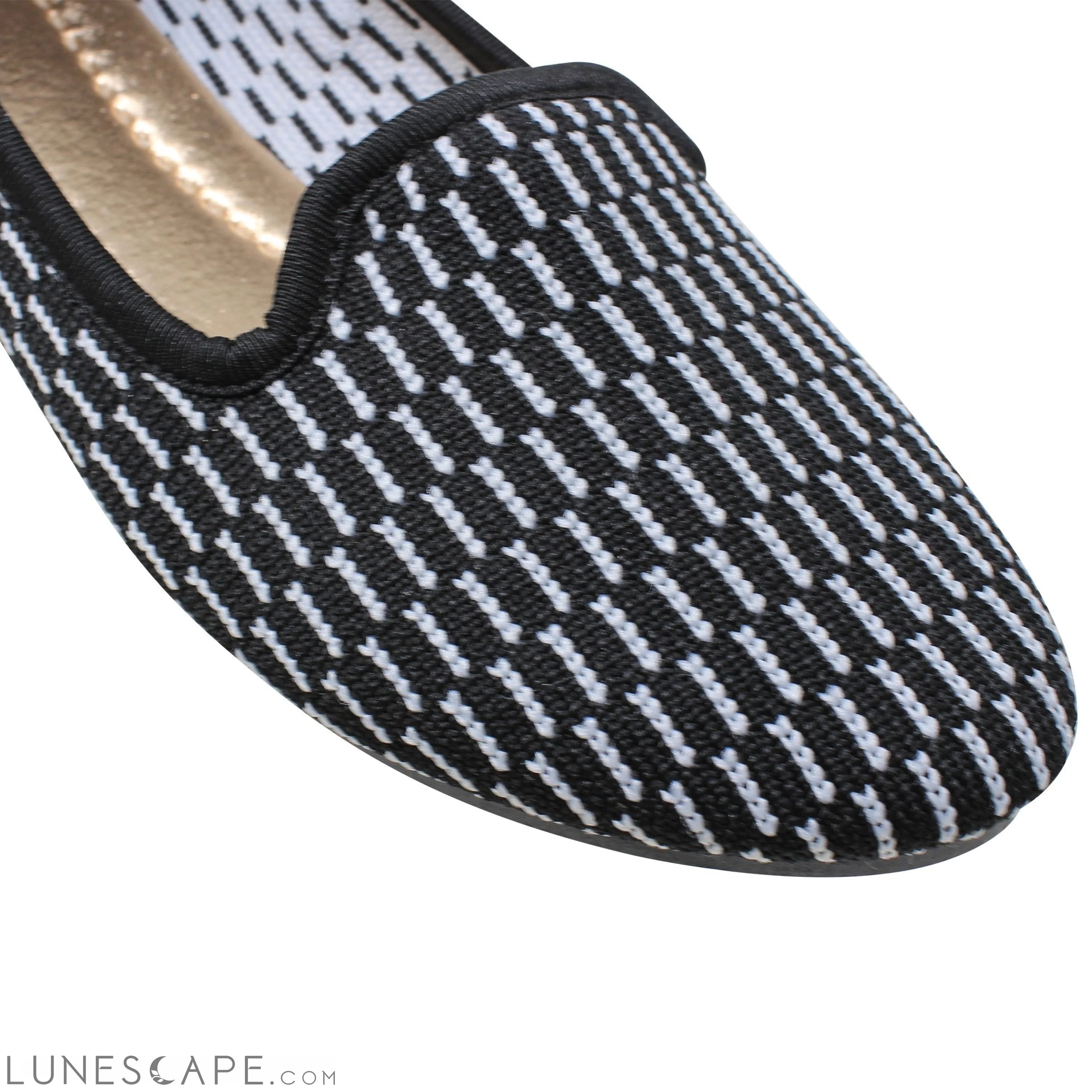 Women's Loafer Flats Sweater Soft Rubber Sole Shoes Black Suede LUNESCAPE