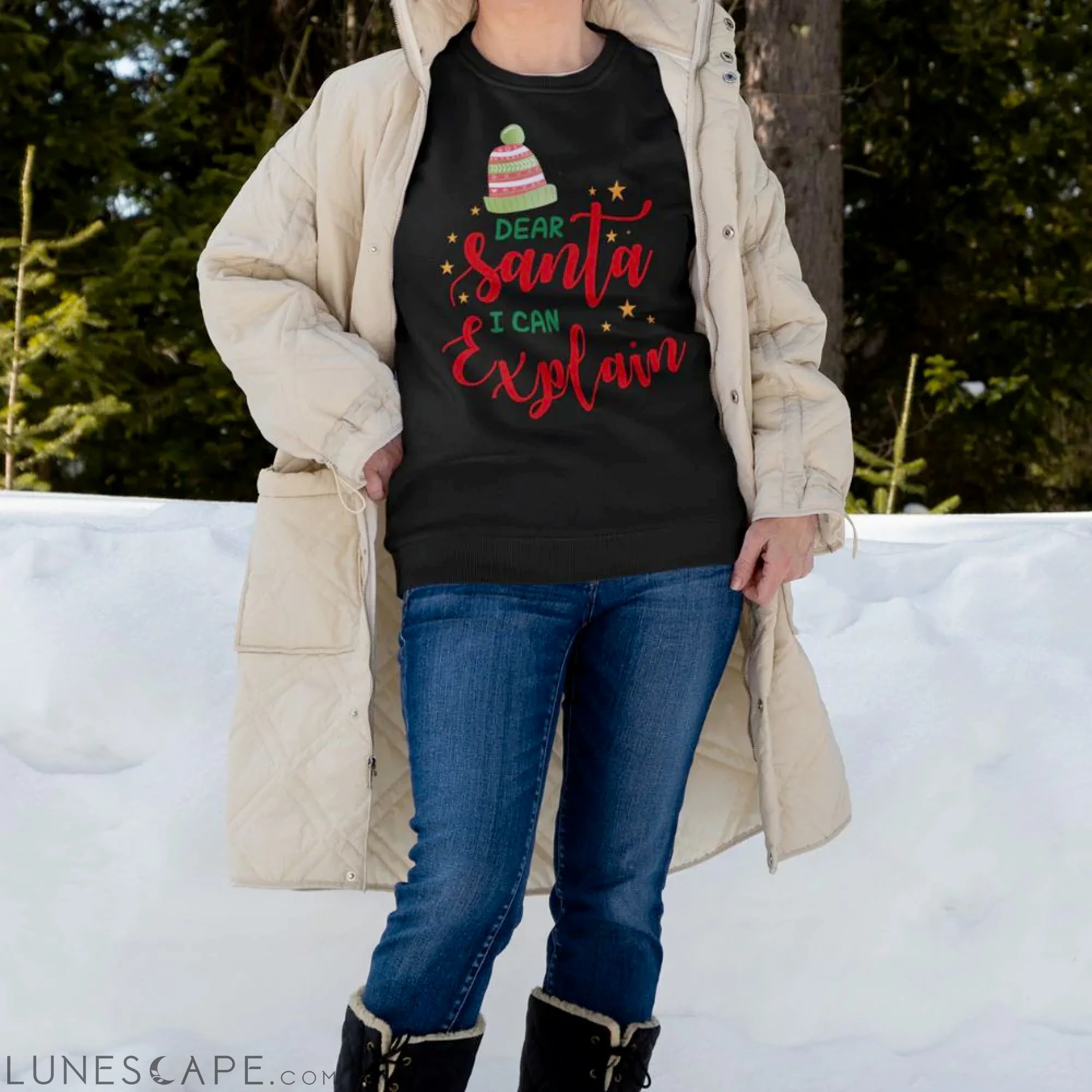 Womens Santa I Can Explain Sweatshirt LUNESCAPE