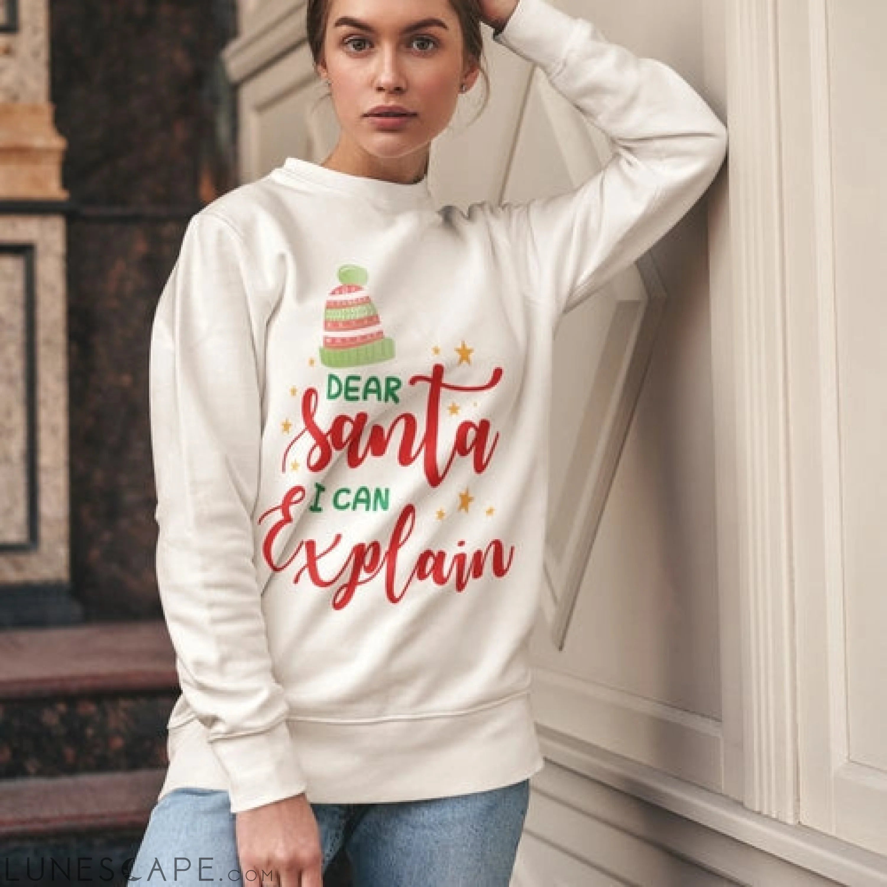 Womens Santa I Can Explain Sweatshirt LUNESCAPE