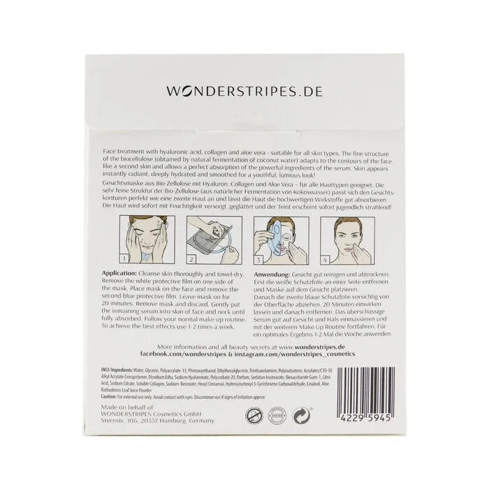 WONDERSTRIPES - Moisturizing Booster Biocellulose Facemask LUNESCAPE