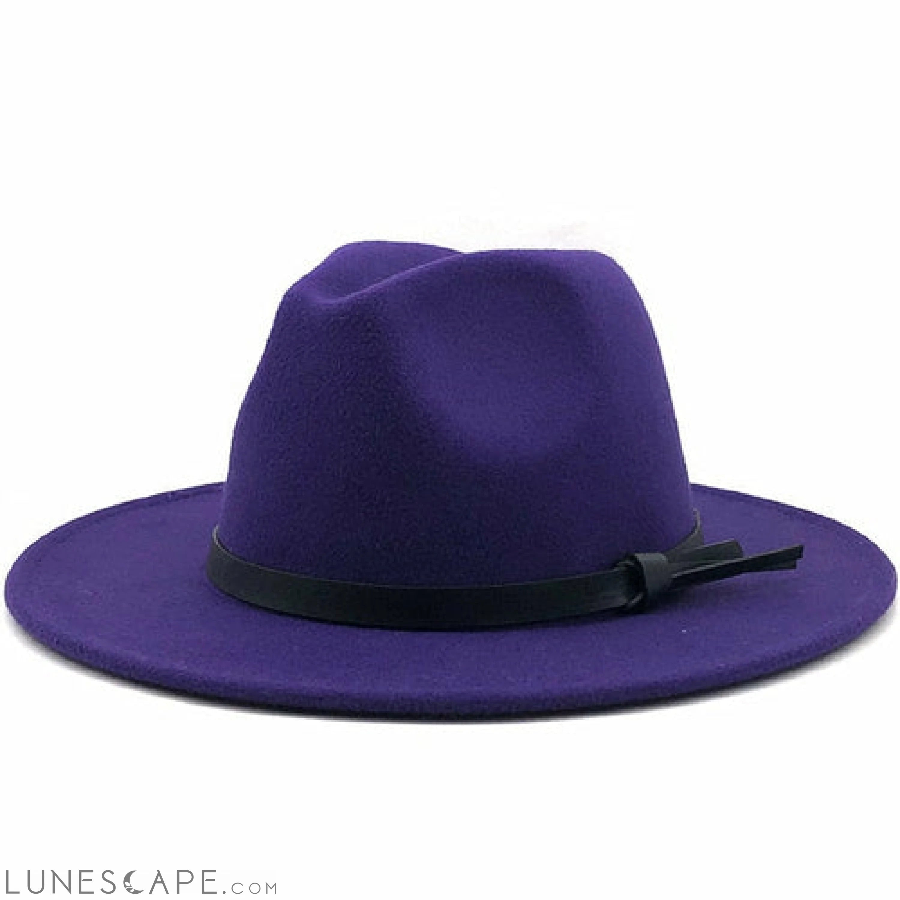 Wool Fedora Hat With Leather Ribbon - BEST SELLER! LUNESCAPE