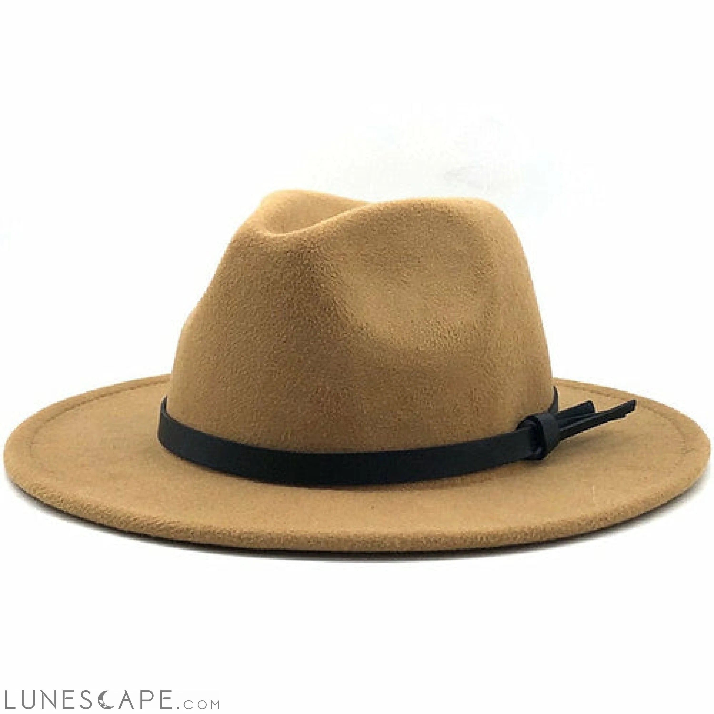 Wool Fedora Hat With Leather Ribbon - BEST SELLER! LUNESCAPE