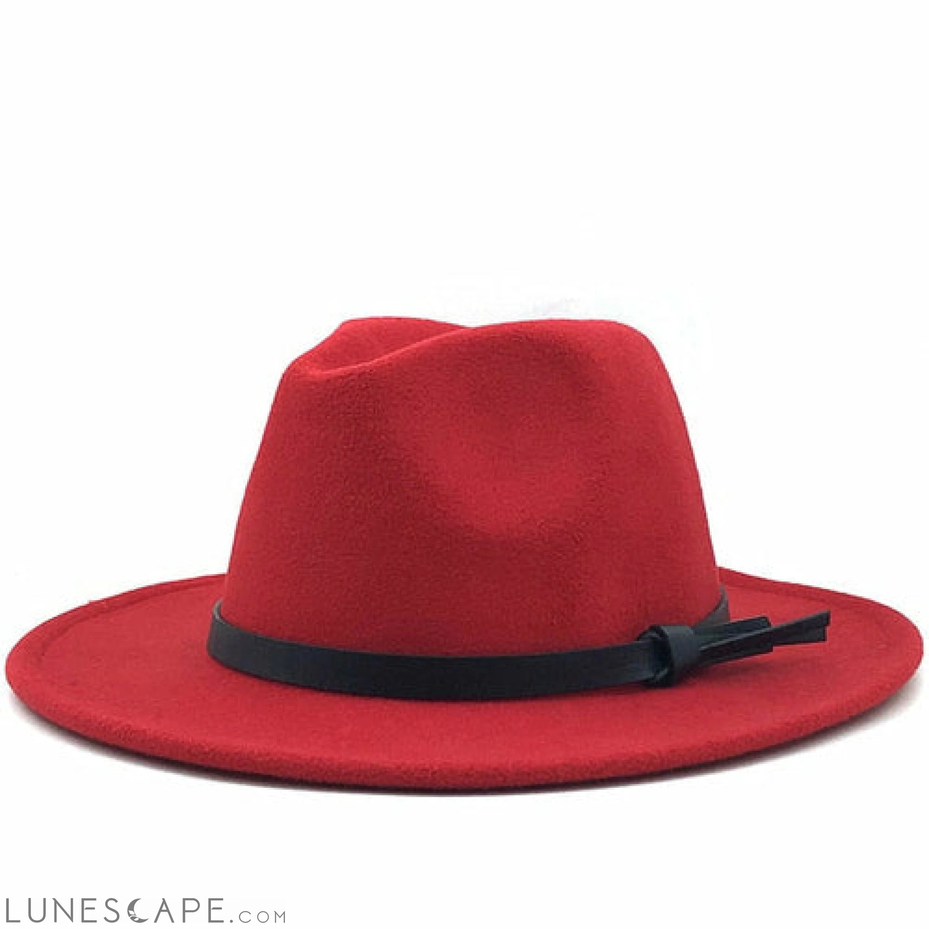 Wool Fedora Hat With Leather Ribbon - BEST SELLER! LUNESCAPE