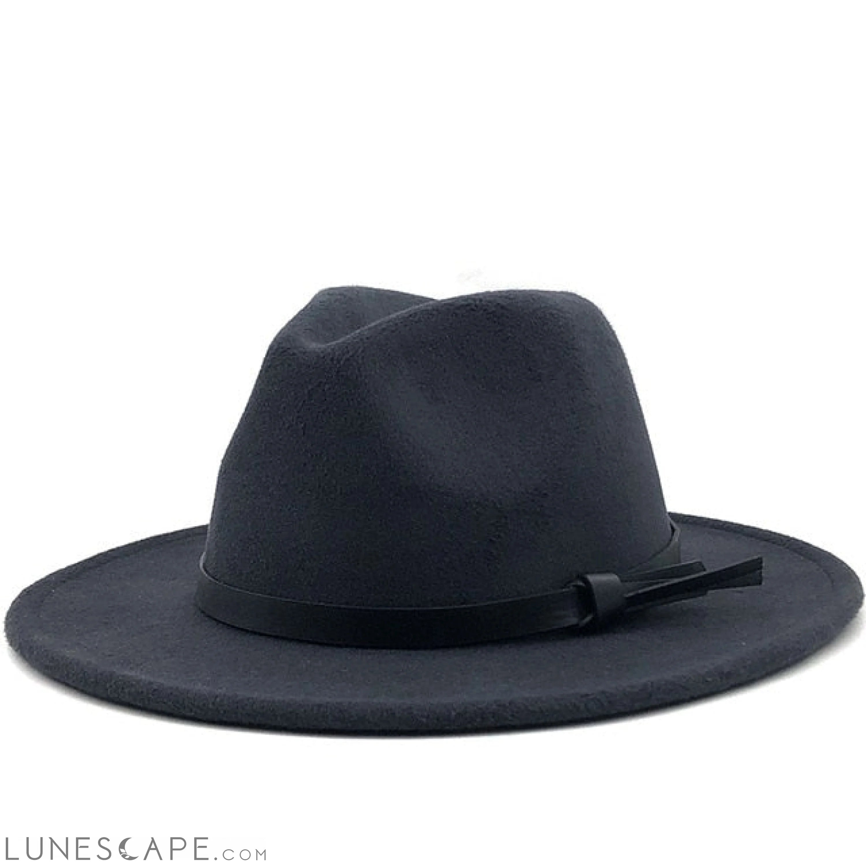 Wool Fedora Hat With Leather Ribbon - BEST SELLER! LUNESCAPE