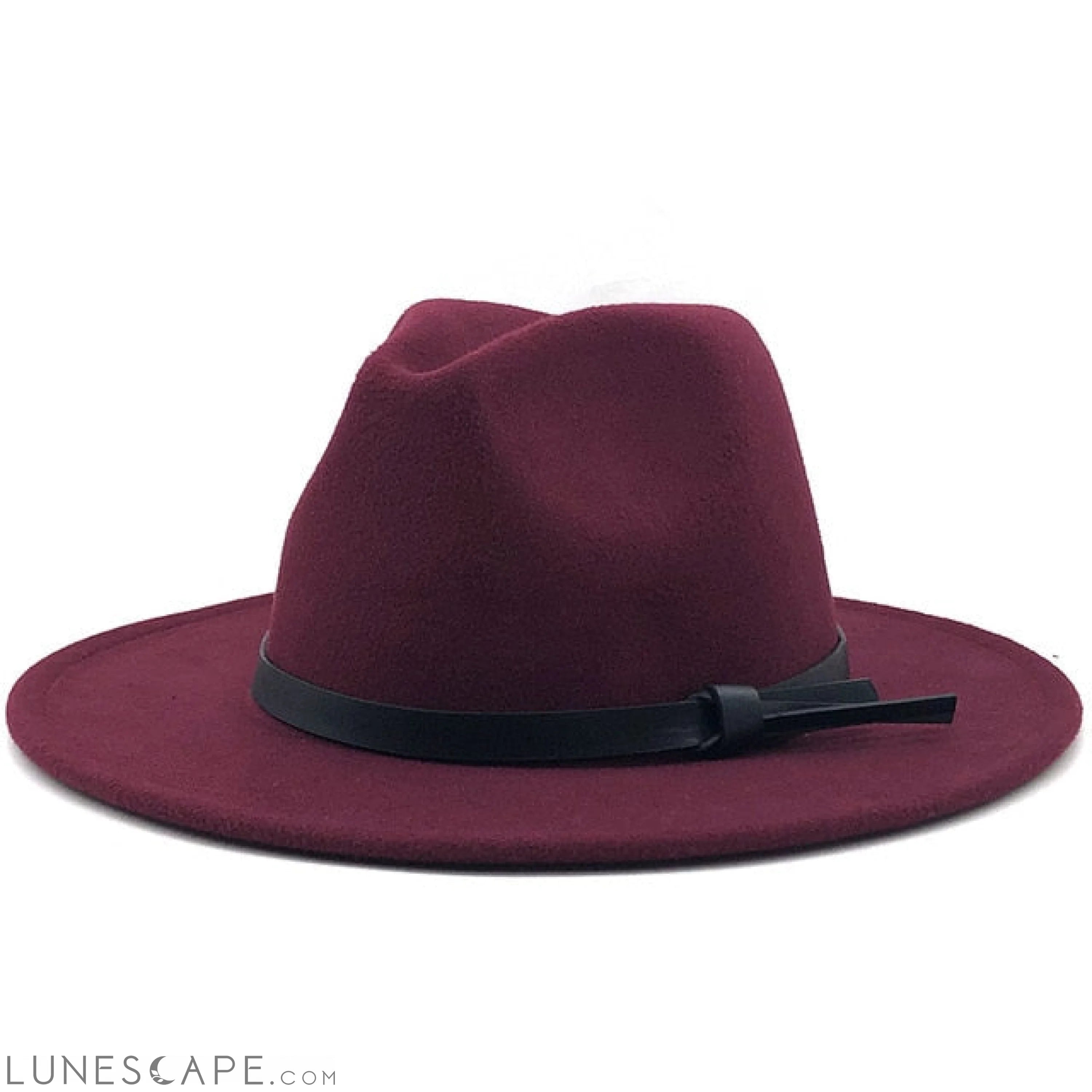 Wool Fedora Hat With Leather Ribbon - BEST SELLER! LUNESCAPE