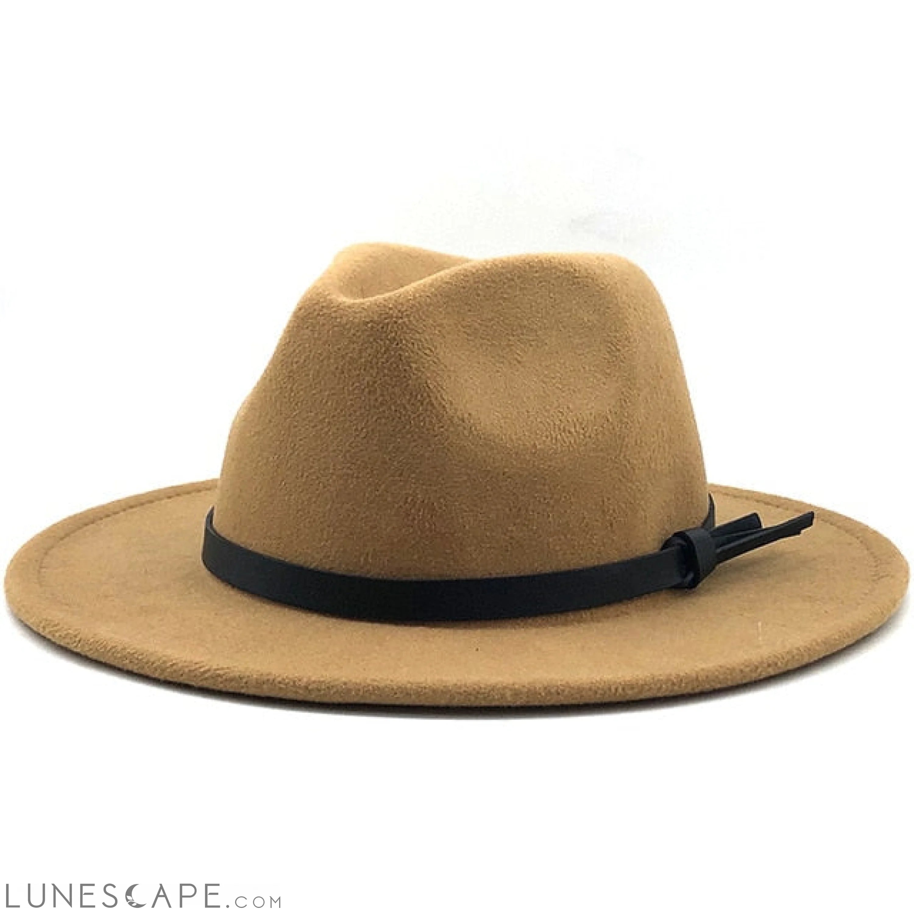 Wool Fedora Hat With Leather Ribbon - BEST SELLER! LUNESCAPE