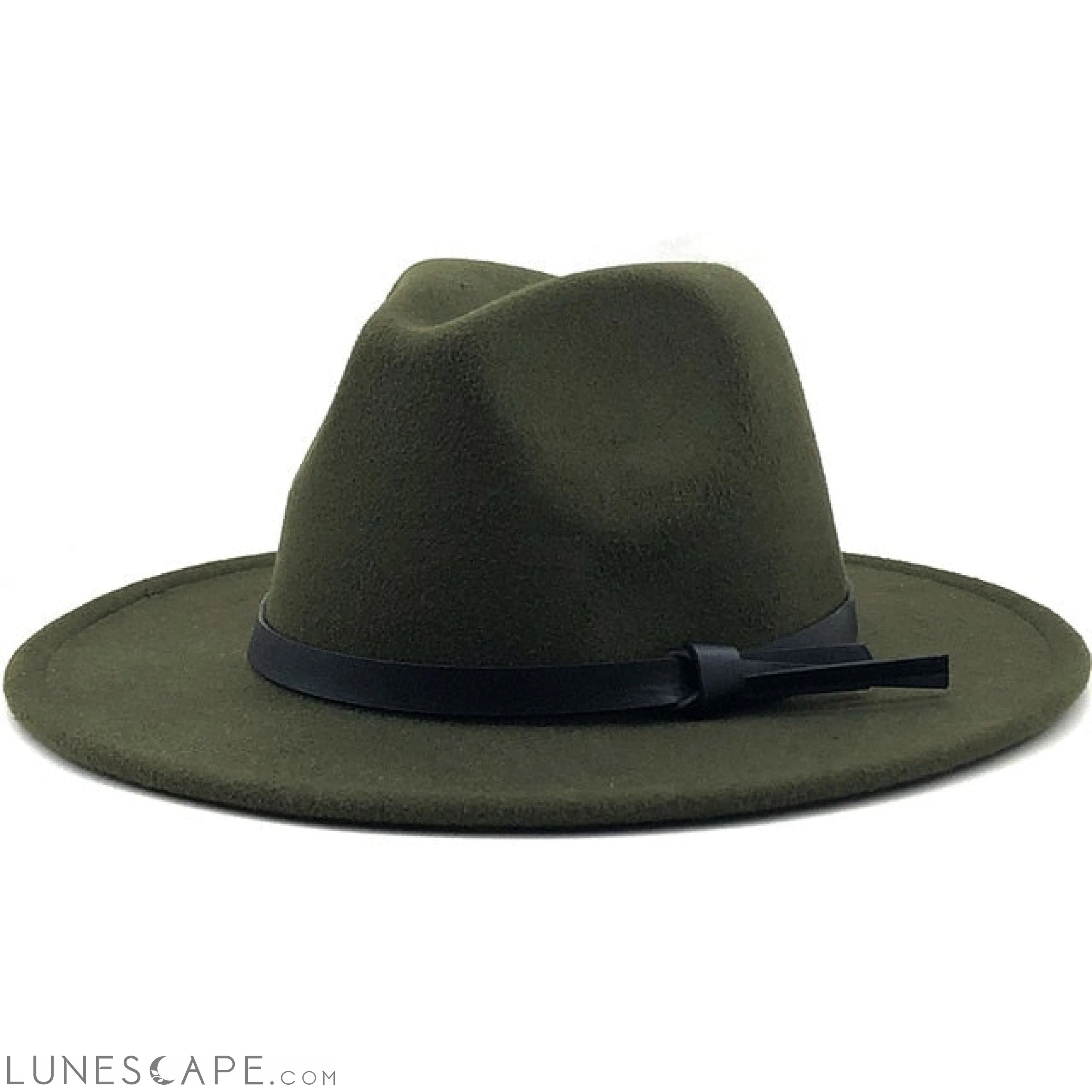 Wool Fedora Hat With Leather Ribbon - BEST SELLER! LUNESCAPE