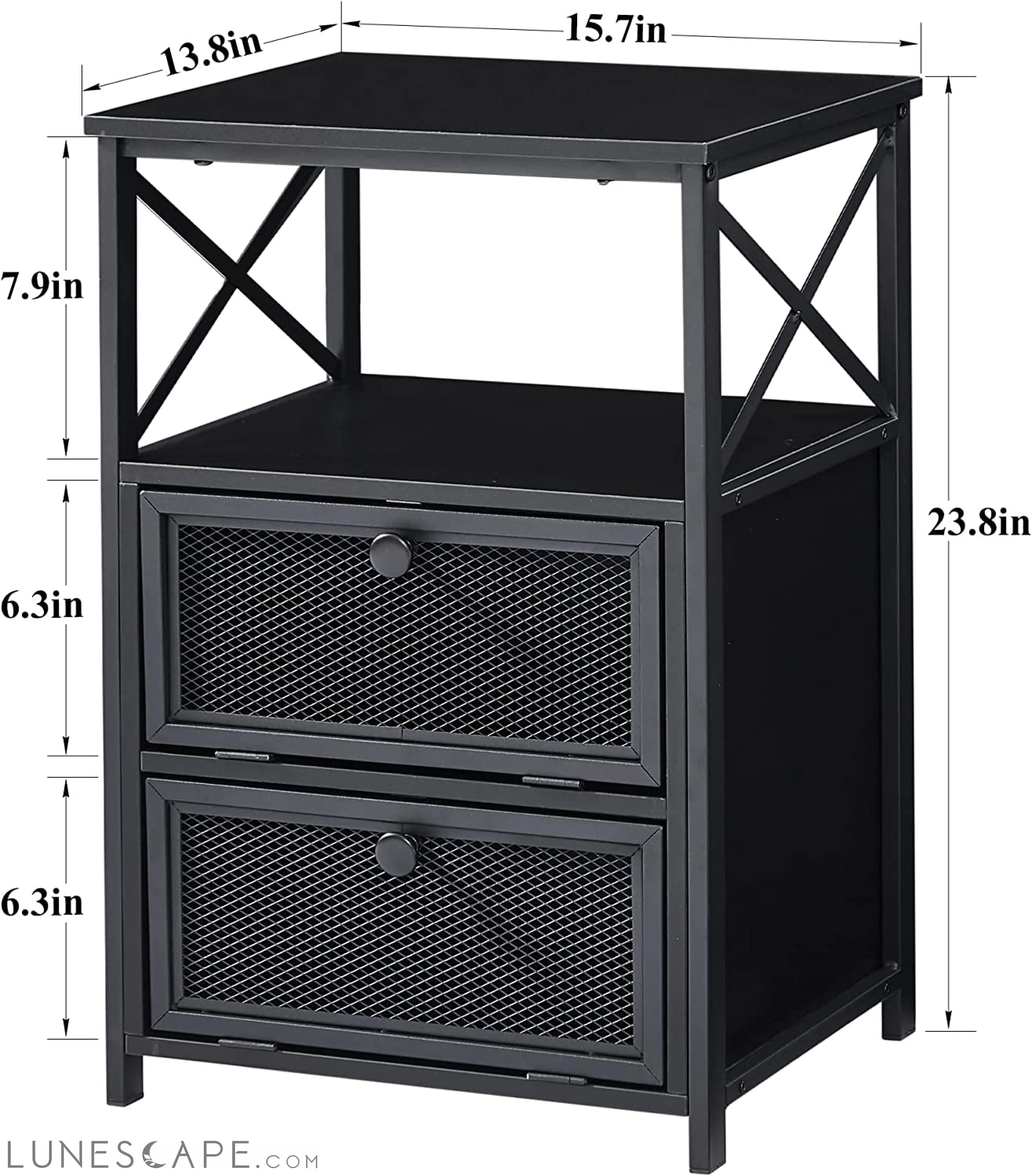 X-Design Retro Black Nightstand LUNESCAPE