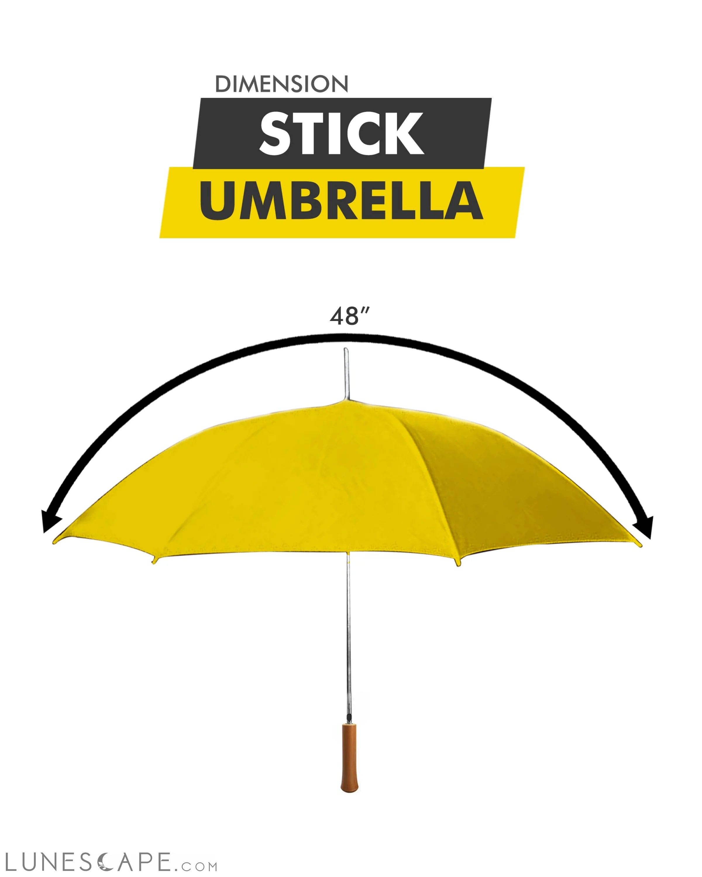 Yellow 48 Inch Auto Open Umbrella LUNESCAPE