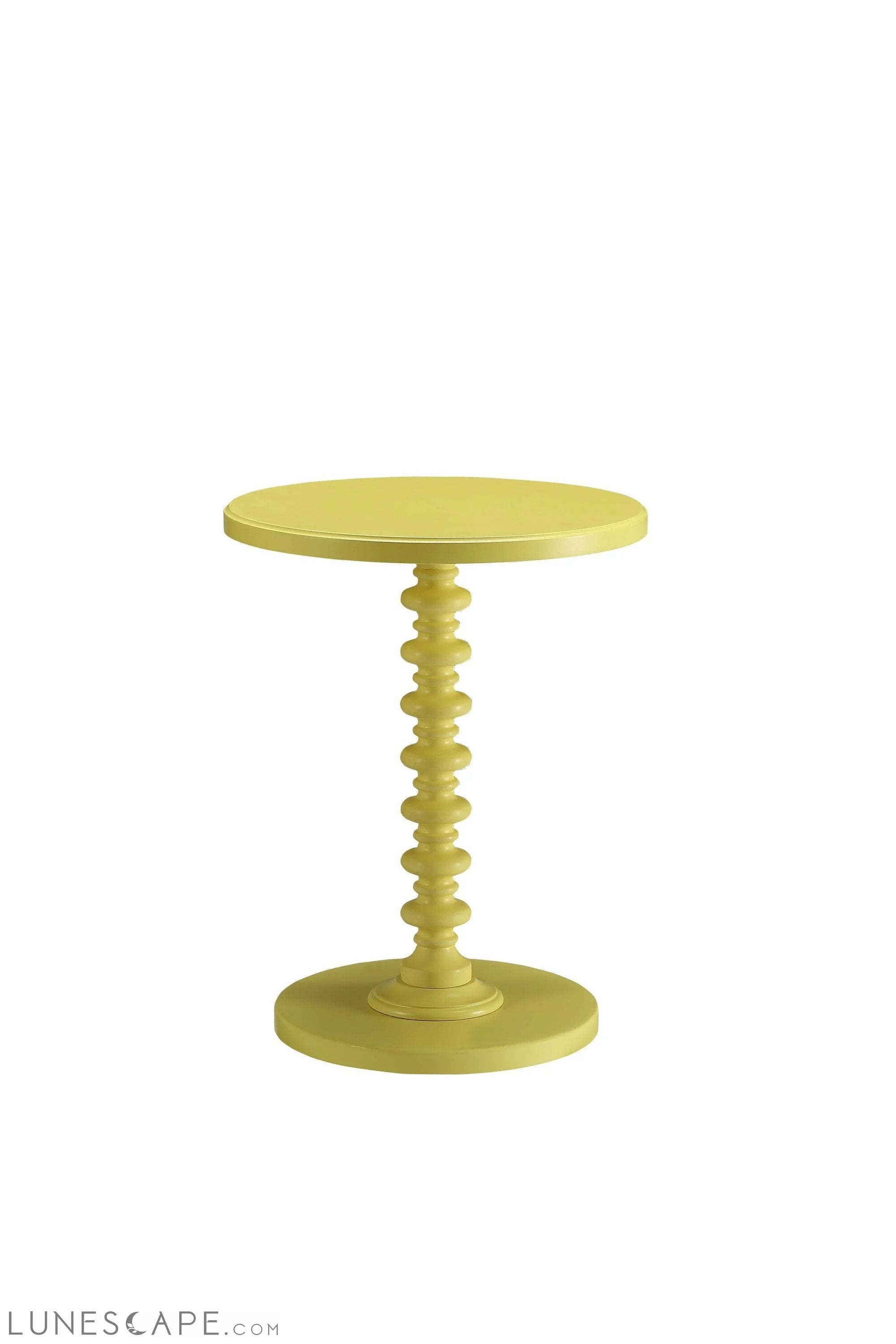 Yellow Solid Wooden Spindle Side Table LUNESCAPE