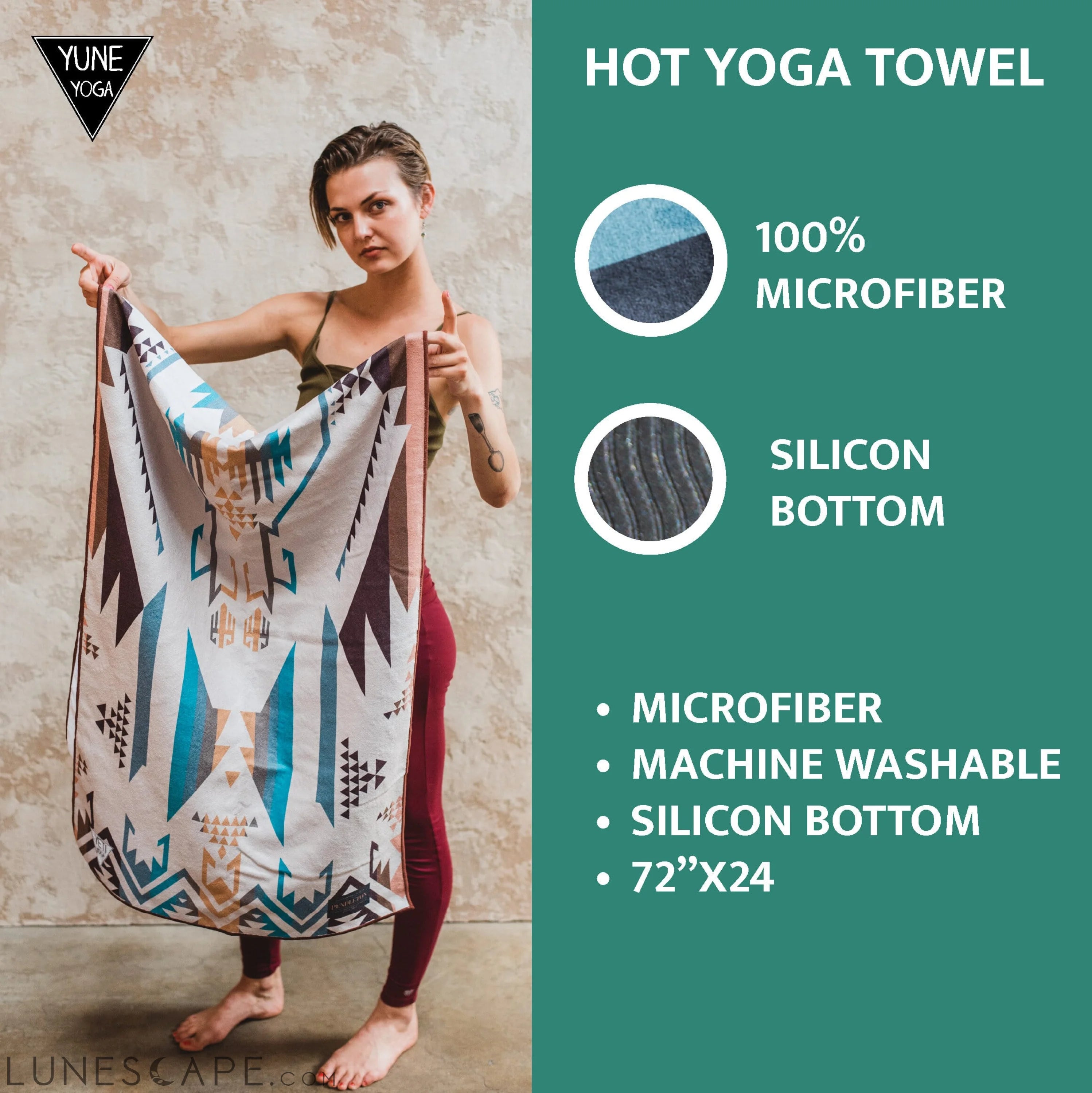 Yoga Towel Pendleton Harding Black LUNESCAPE