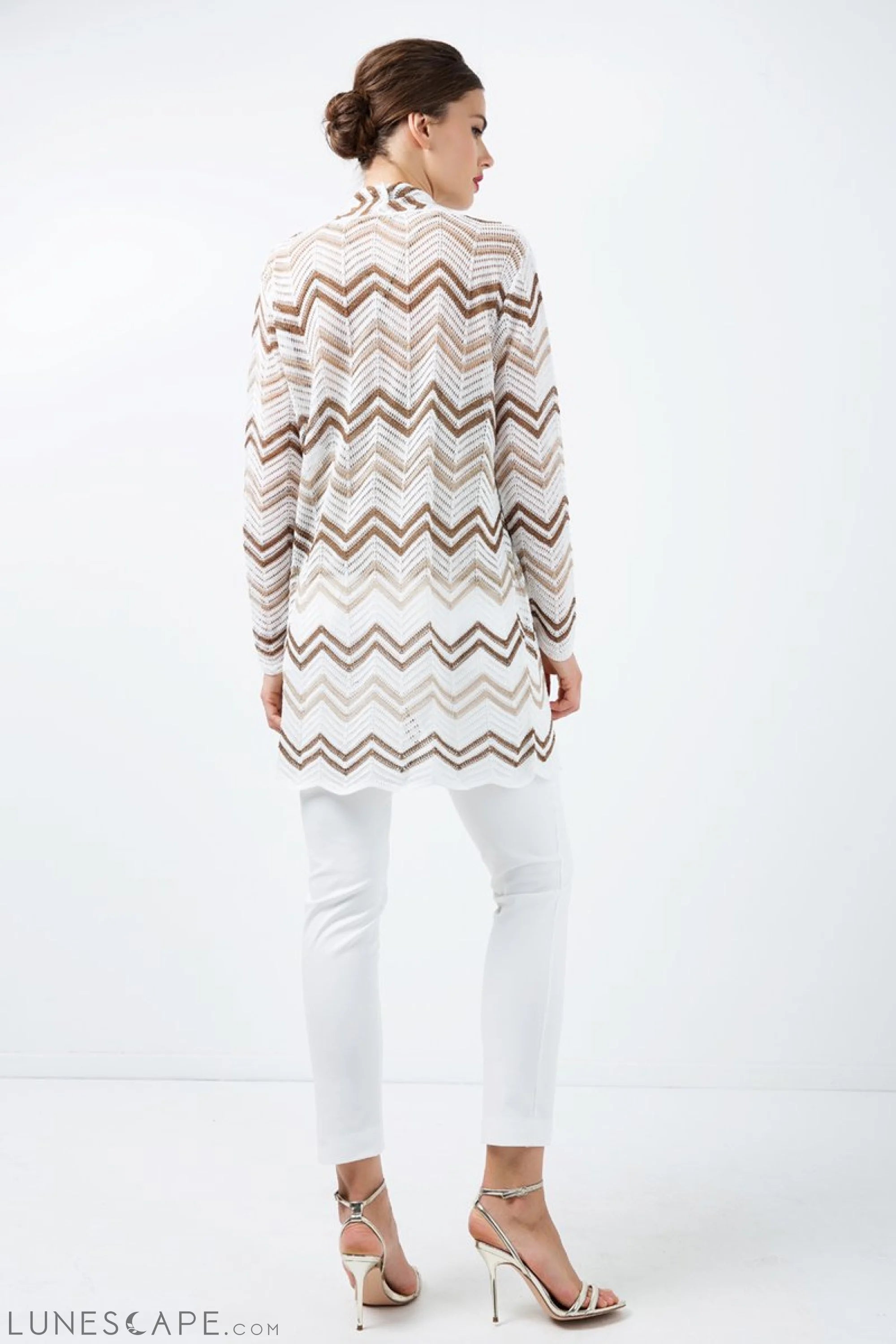 Zig Zag Open Front Cardigan LUNESCAPE