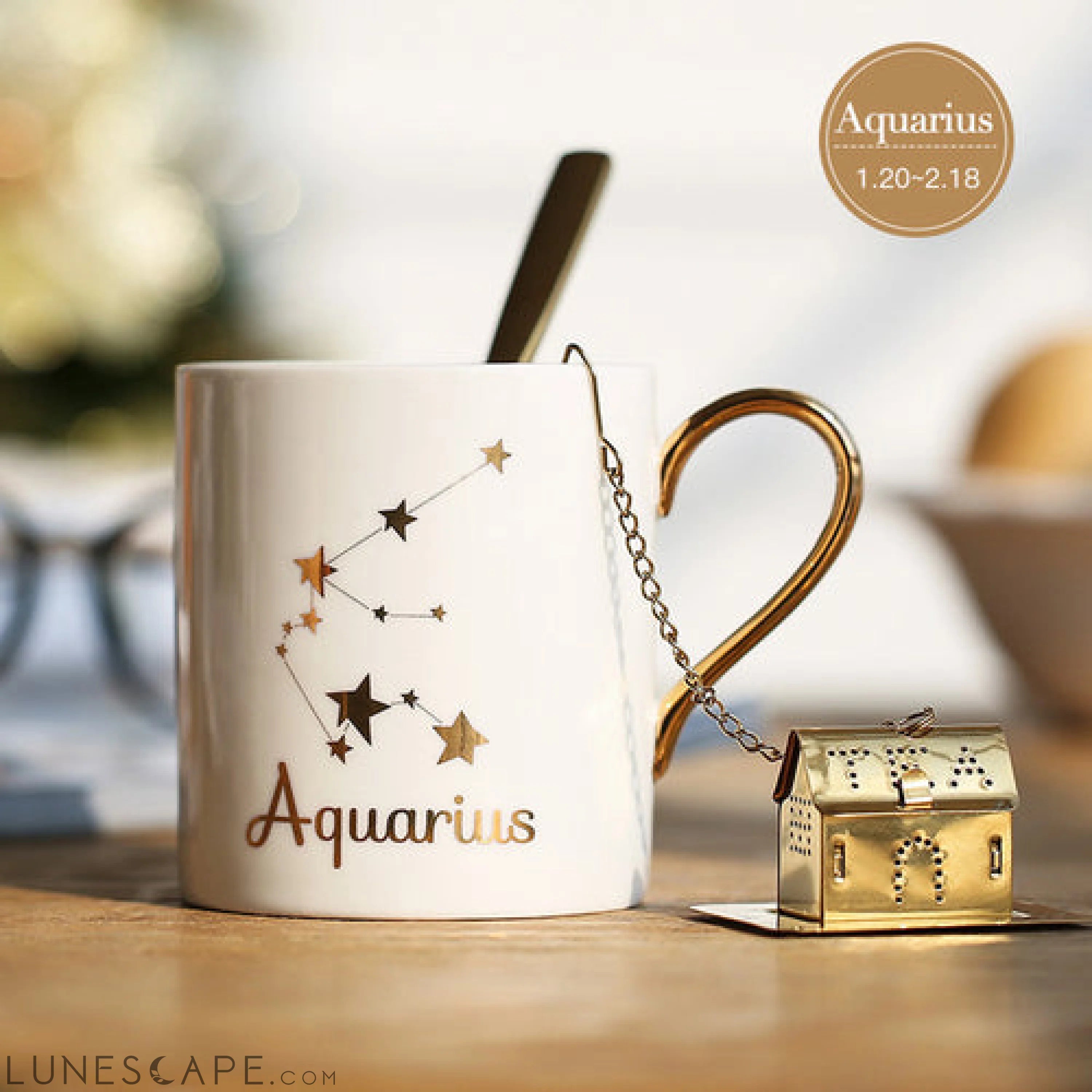 Zodiac Coffee Mug w/Spoon LUNESCAPE