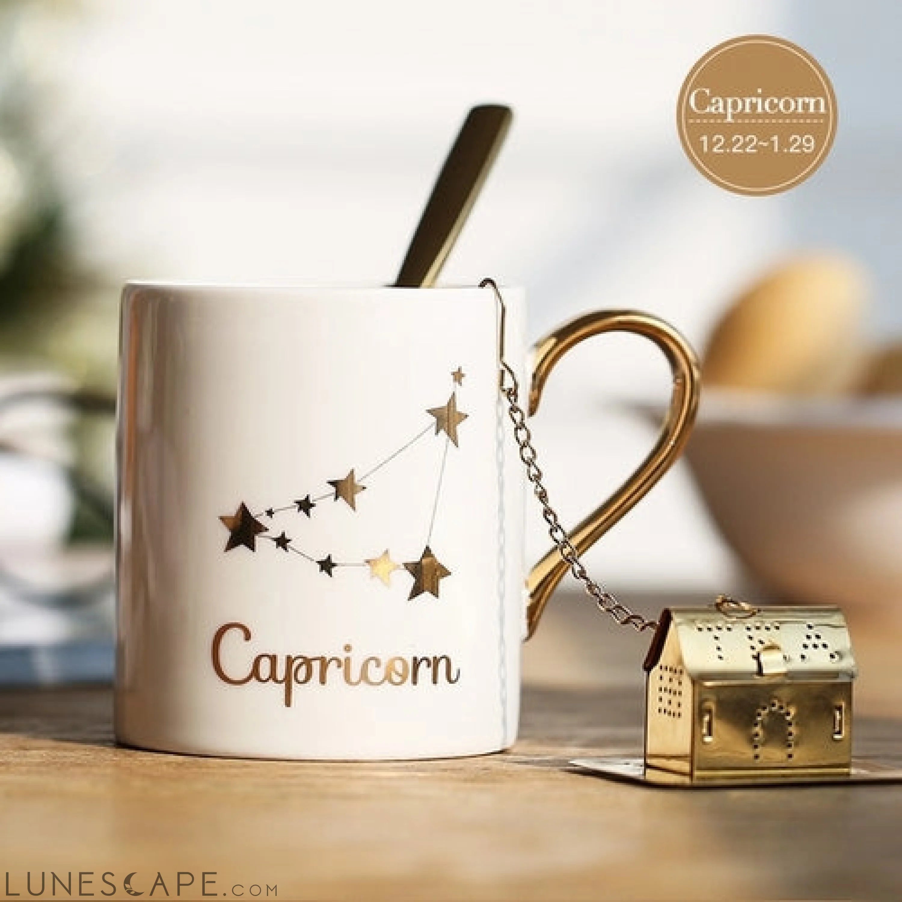 Zodiac Coffee Mug w/Spoon LUNESCAPE