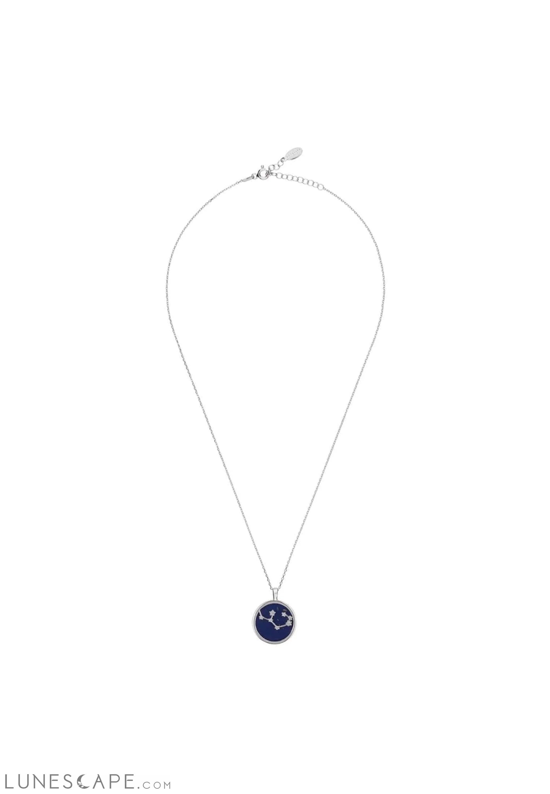 Zodiac Lapis Lazuli Gemstone Star Constellation Pendant Necklace Silver Sagittarius LUNESCAPE