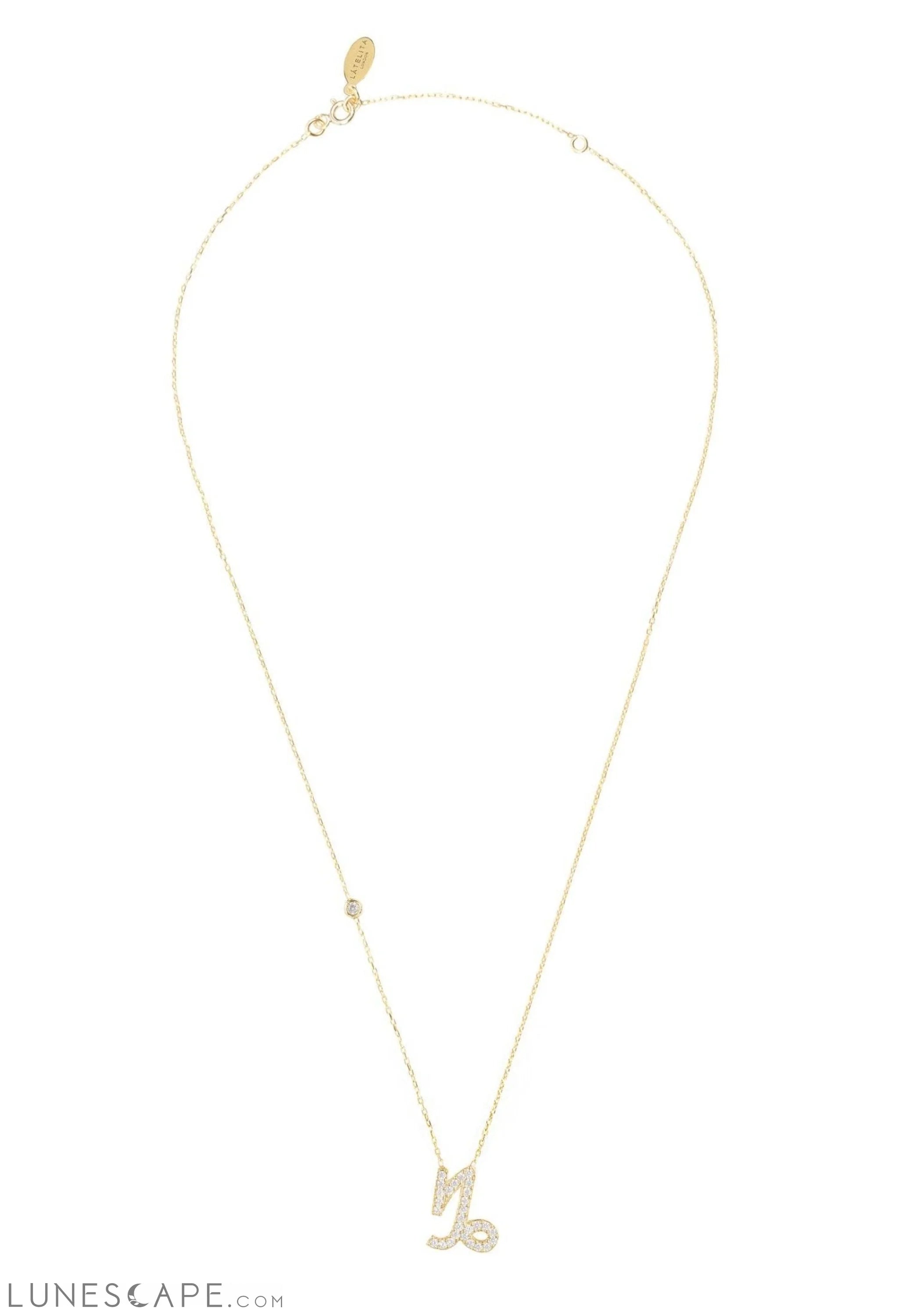 Zodiac Star Sign Pendant Necklace Gold Capricorn LUNESCAPE
