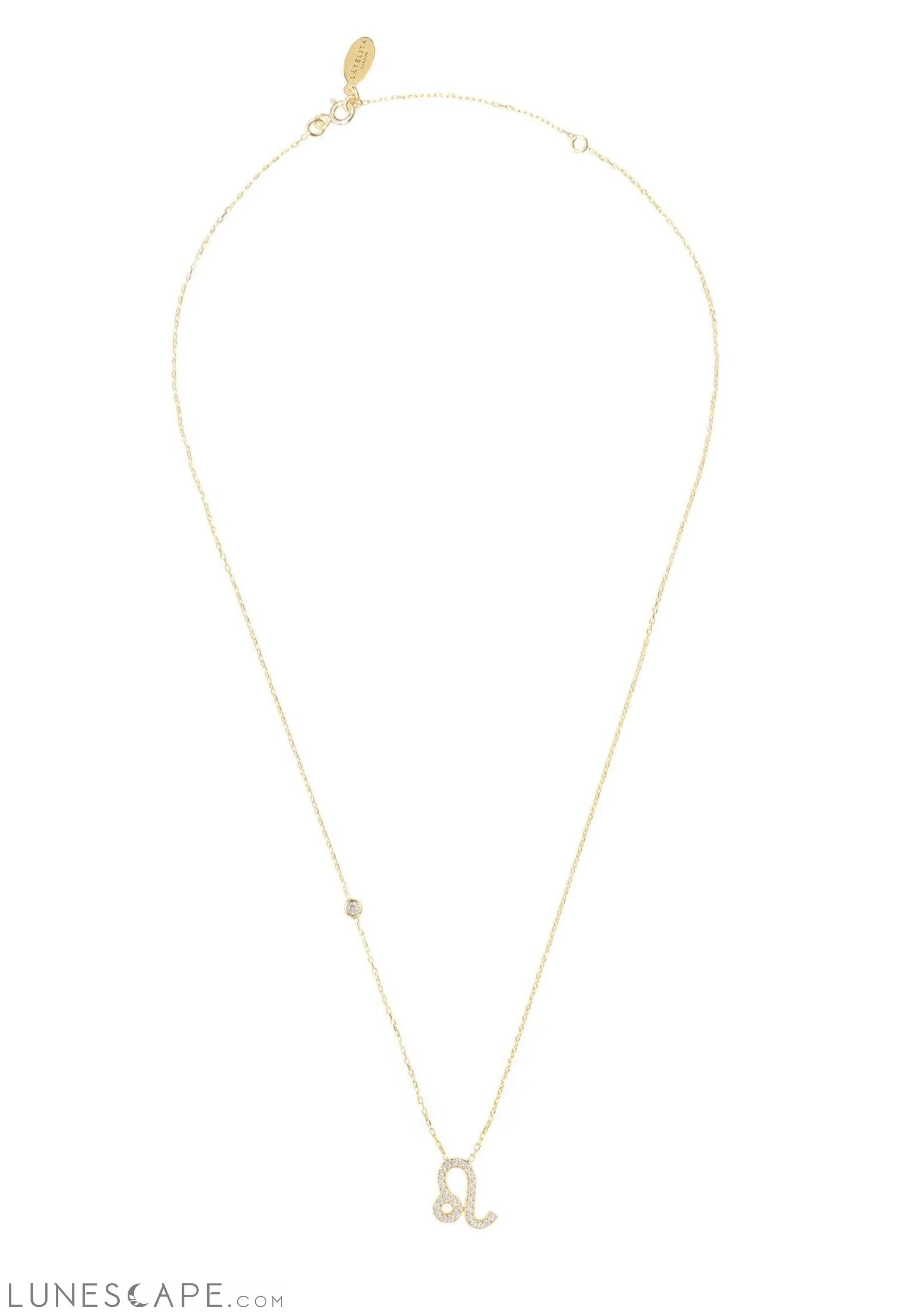 Zodiac Star Sign Pendant Necklace Gold Leo LUNESCAPE