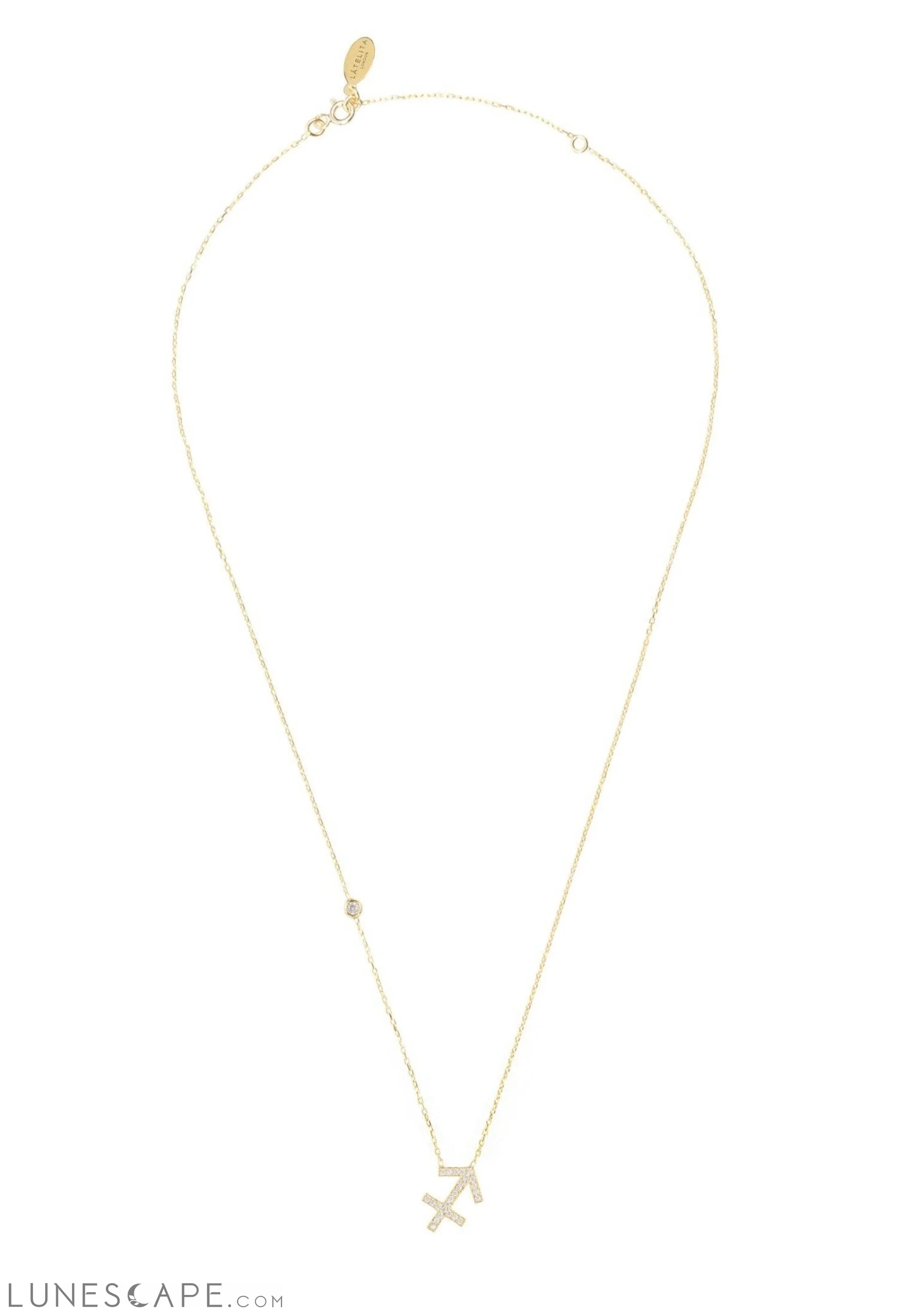 Zodiac Star Sign Pendant Necklace Gold Sagittarius LUNESCAPE