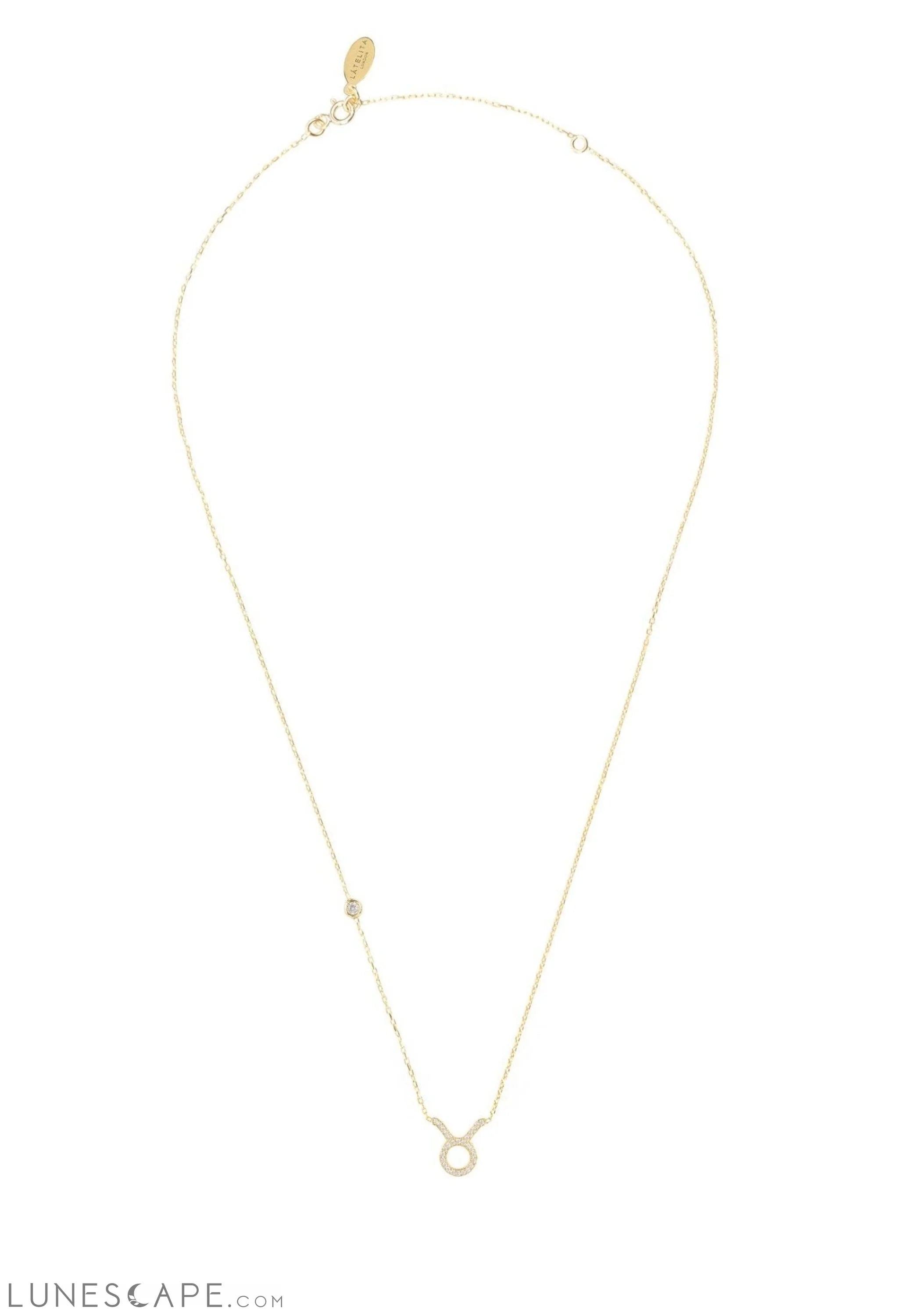 Zodiac Star Sign Pendant Necklace Gold Taurus LUNESCAPE
