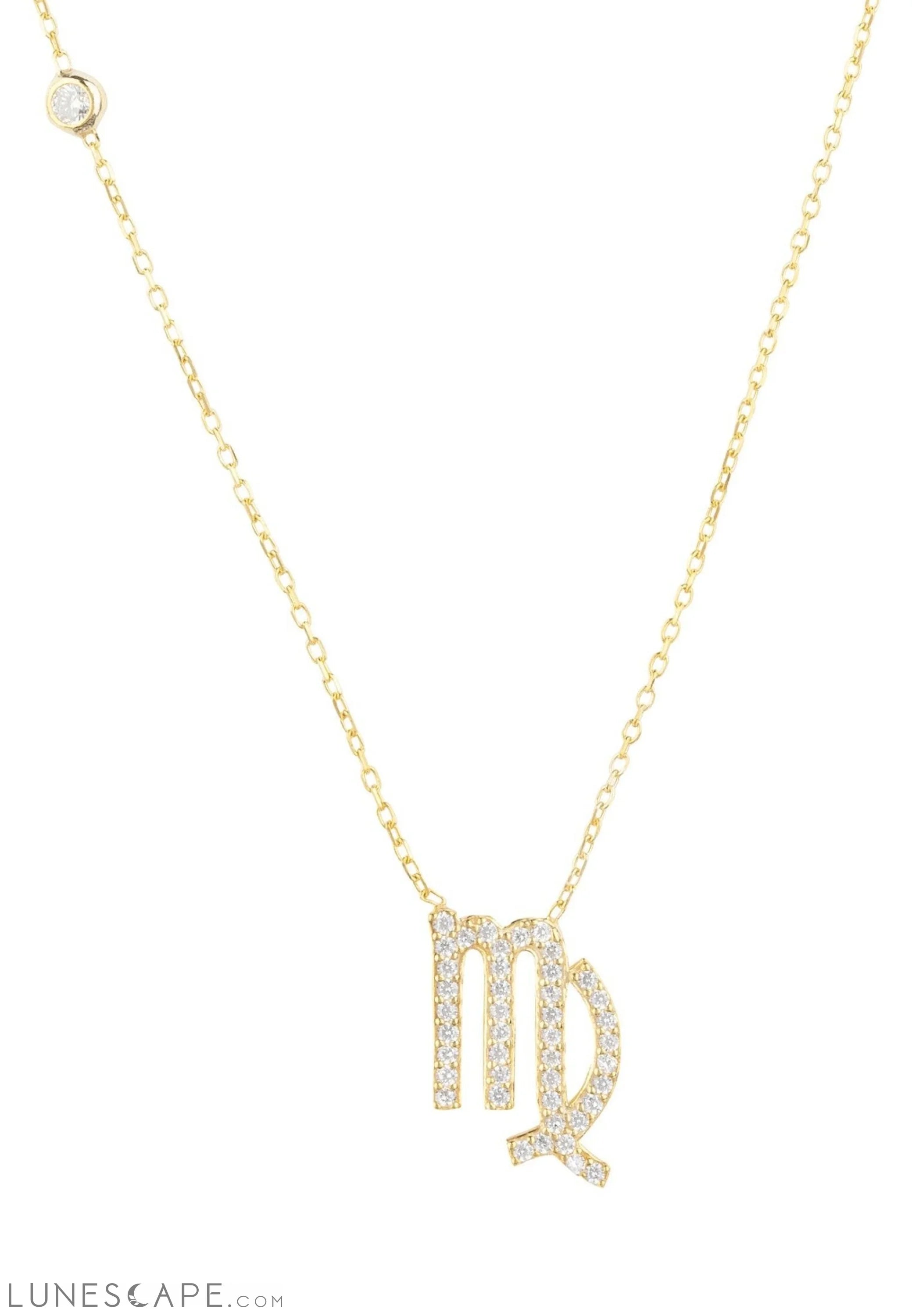 Zodiac Star Sign Pendant Necklace Gold Virgo LUNESCAPE
