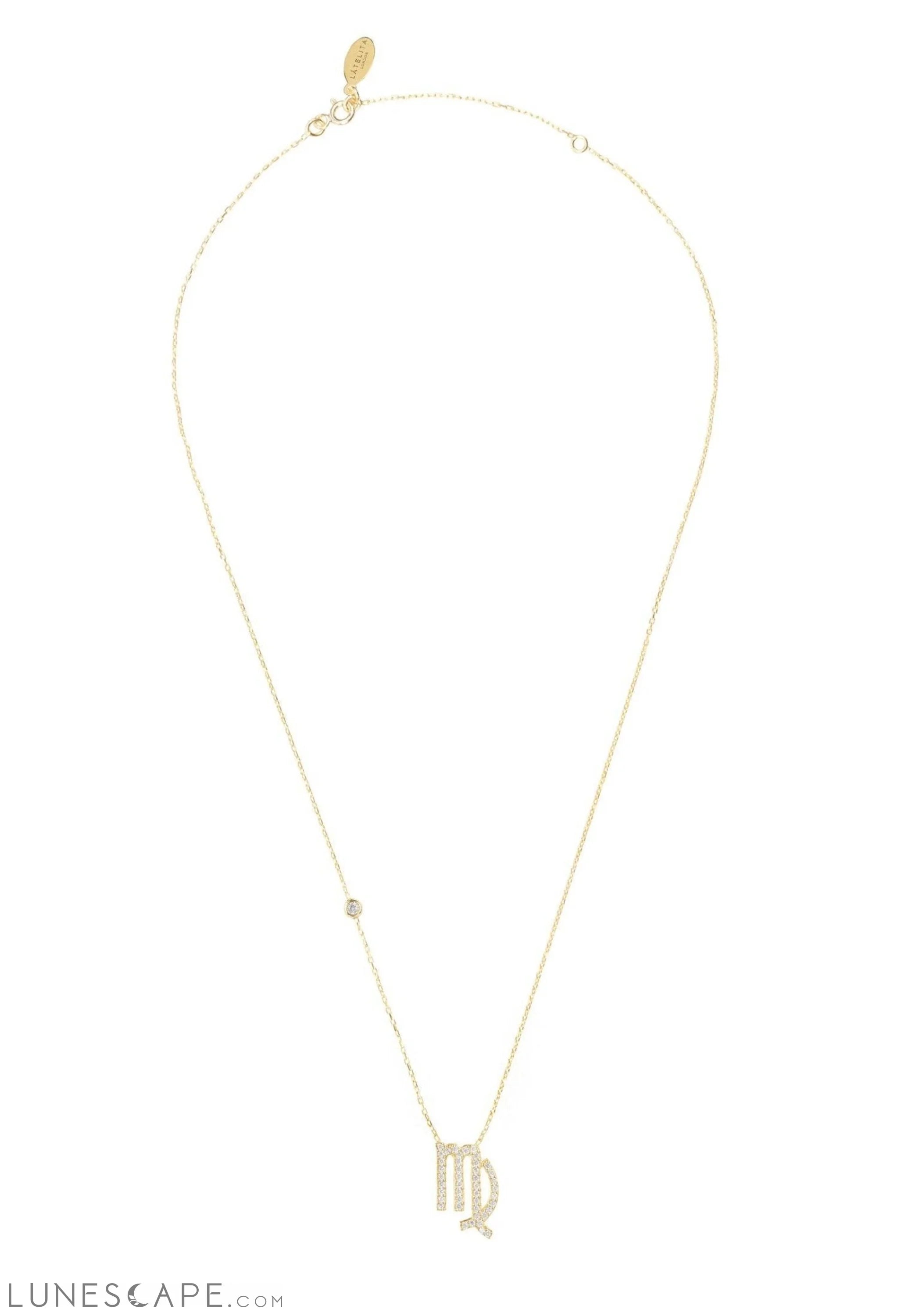 Zodiac Star Sign Pendant Necklace Gold Virgo LUNESCAPE
