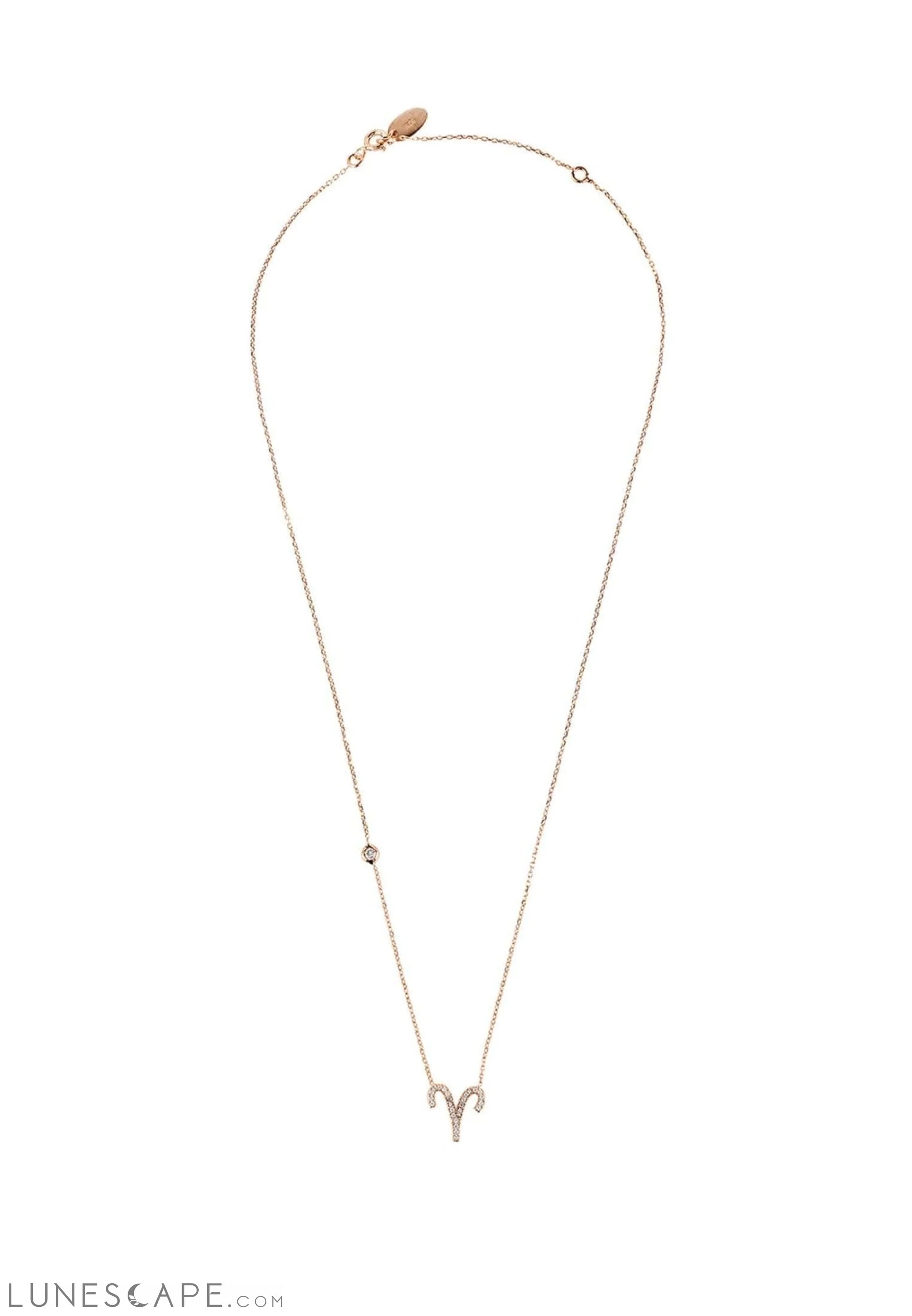 Zodiac Star Sign Pendant Necklace Rose Gold Aries LUNESCAPE