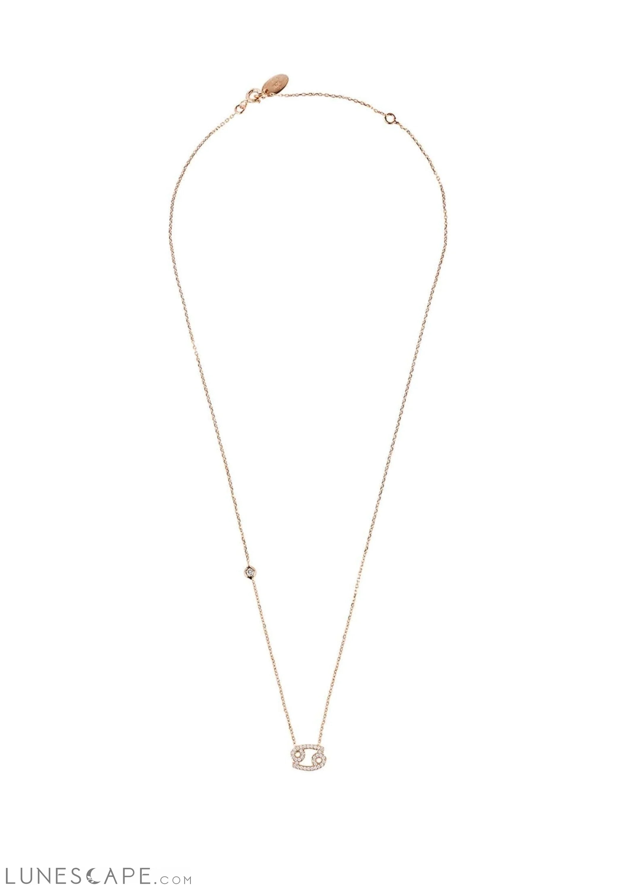 Zodiac Star Sign Pendant Necklace Rose Gold Cancer LUNESCAPE