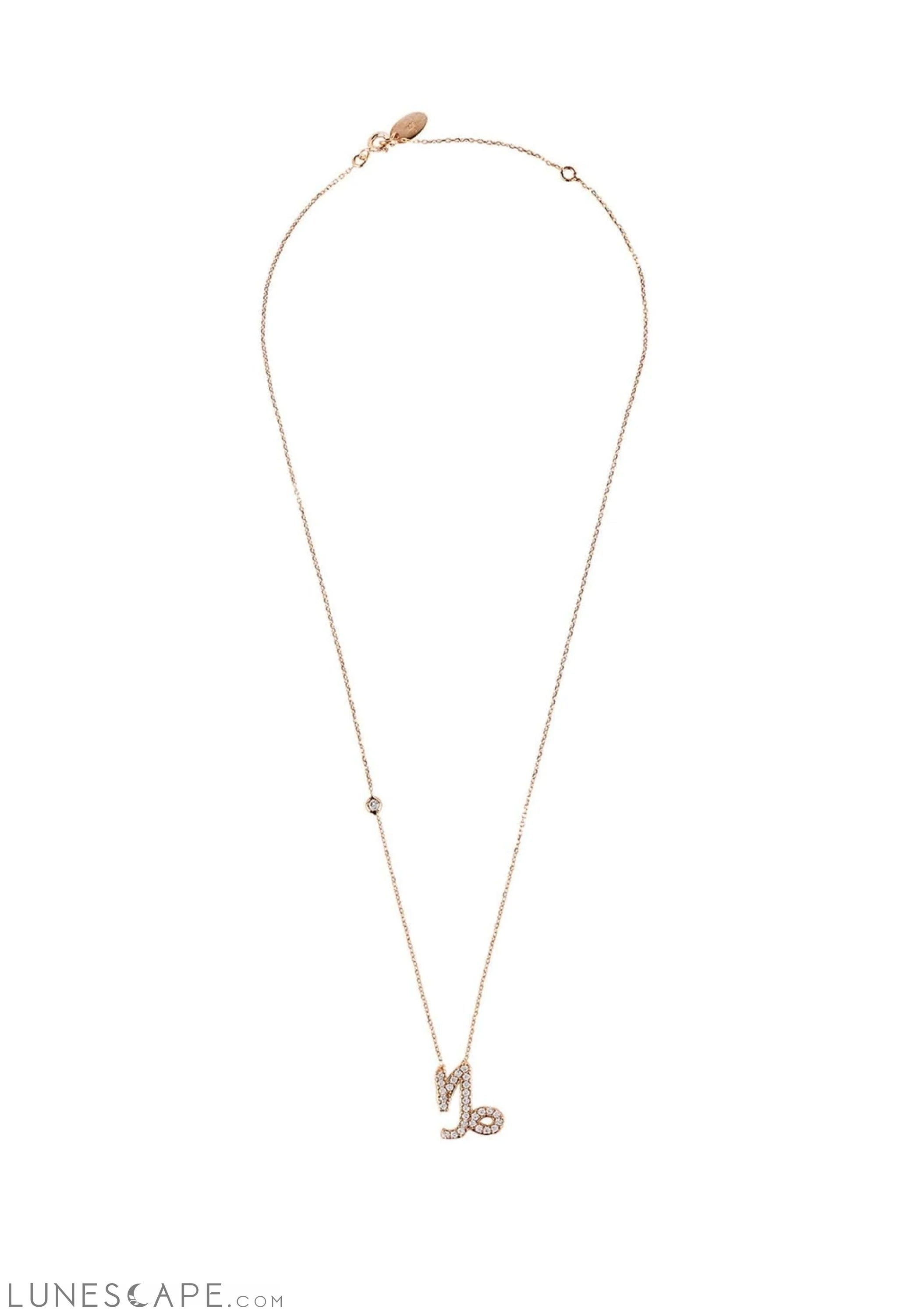 Zodiac Star Sign Pendant Necklace Rose Gold Capricorn LUNESCAPE