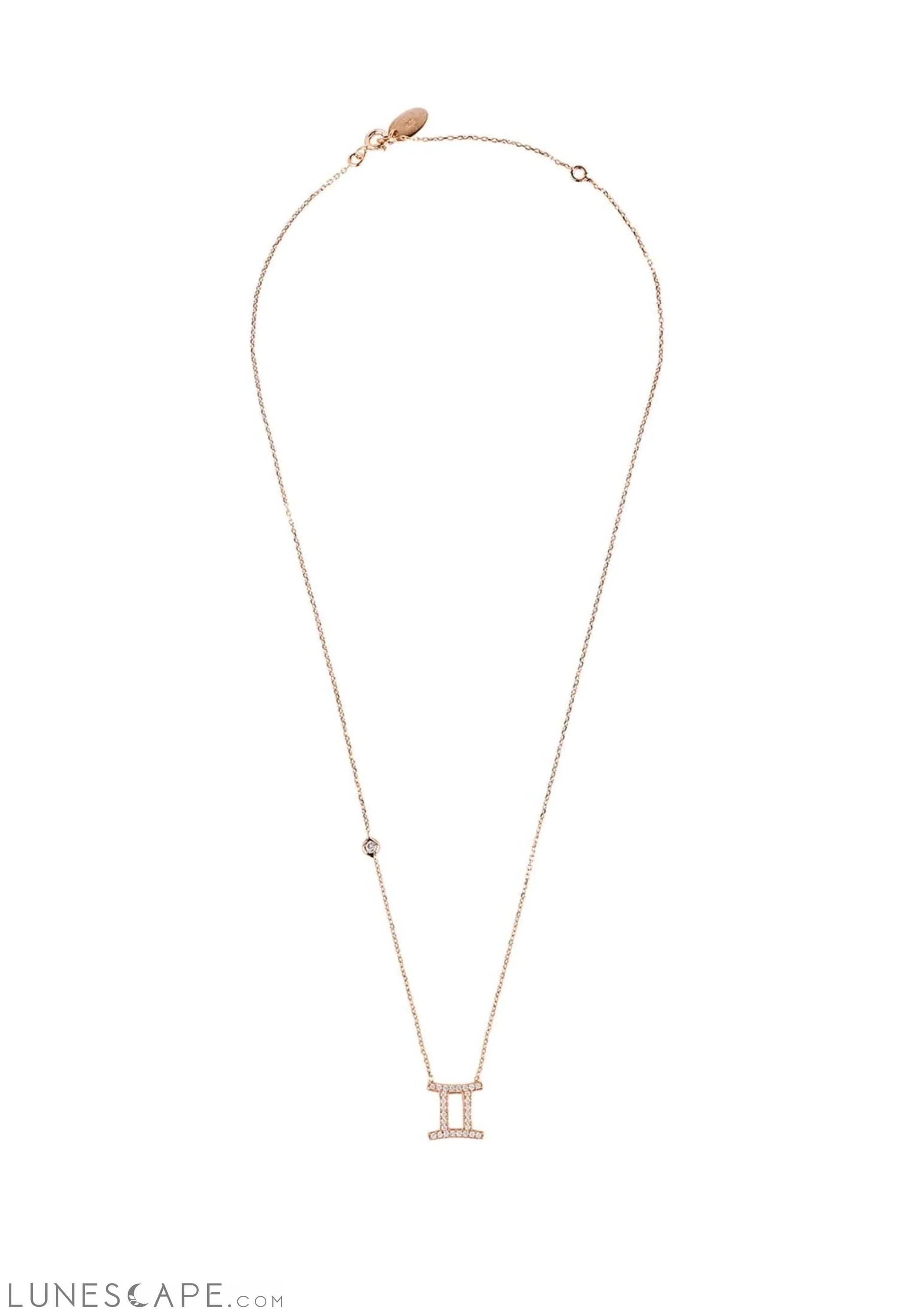 Zodiac Star Sign Pendant Necklace Rose Gold Gemini LUNESCAPE