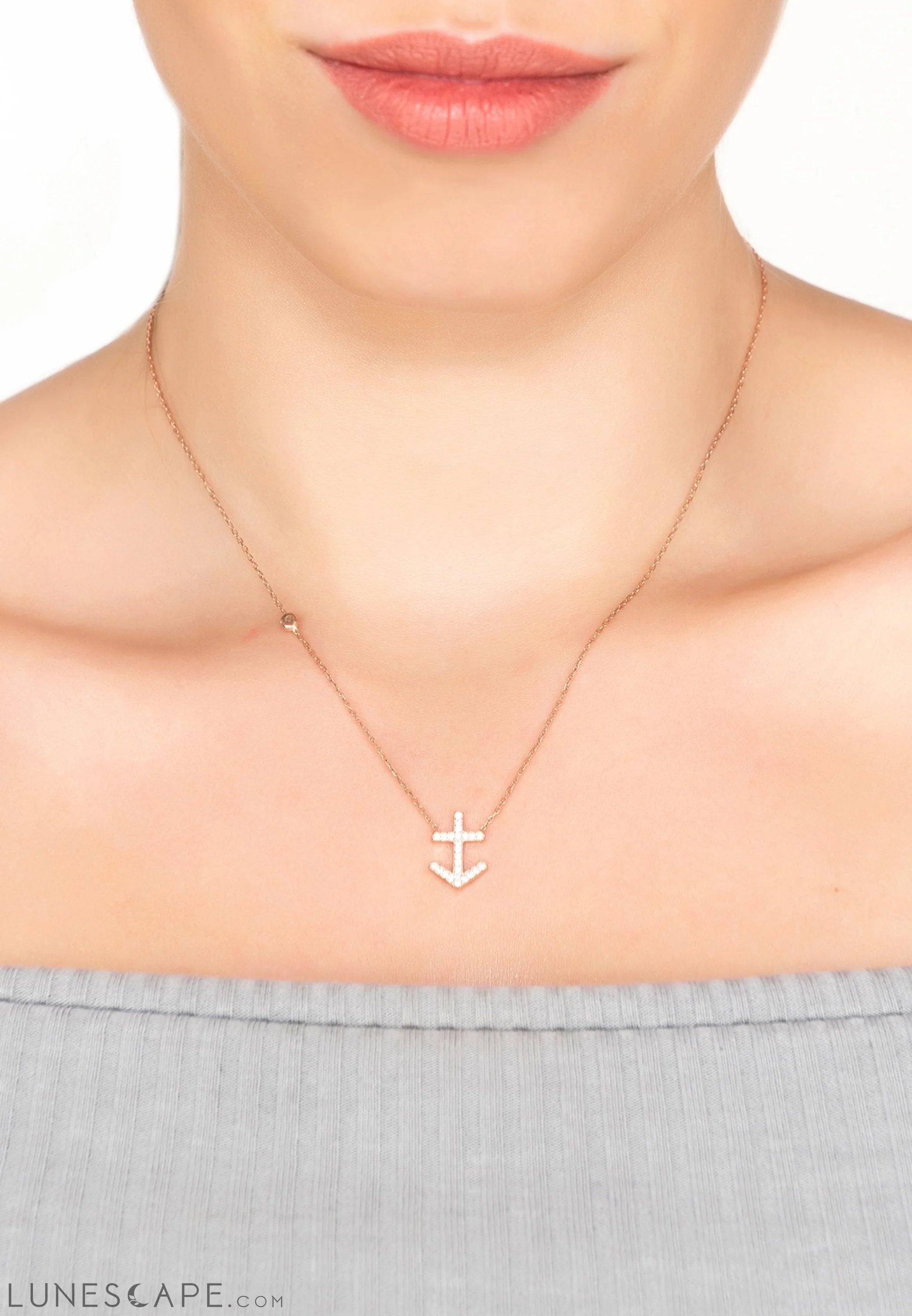 Zodiac Star Sign Pendant Necklace Rose Gold Sagittarius LUNESCAPE