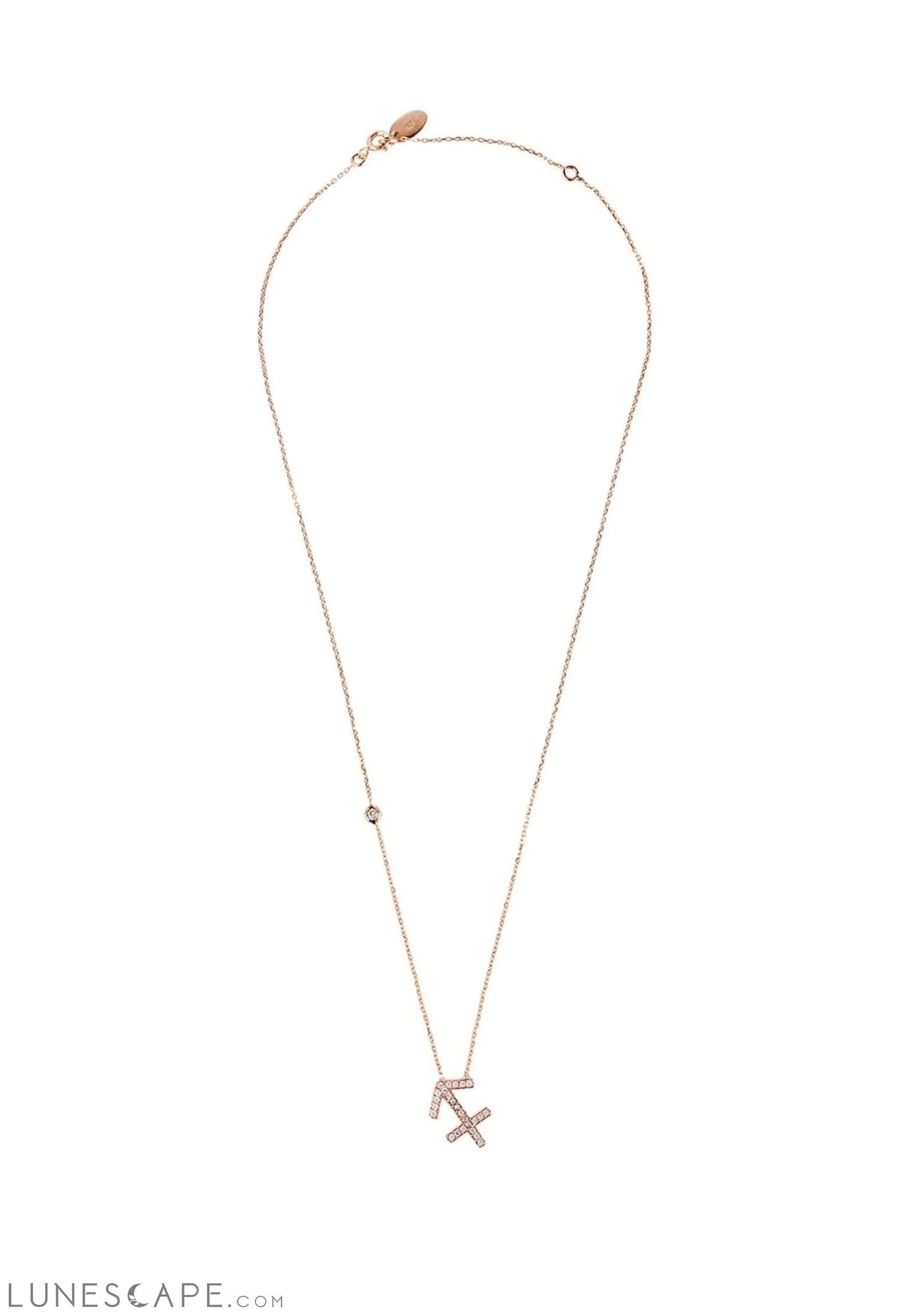 Zodiac Star Sign Pendant Necklace Rose Gold Sagittarius LUNESCAPE