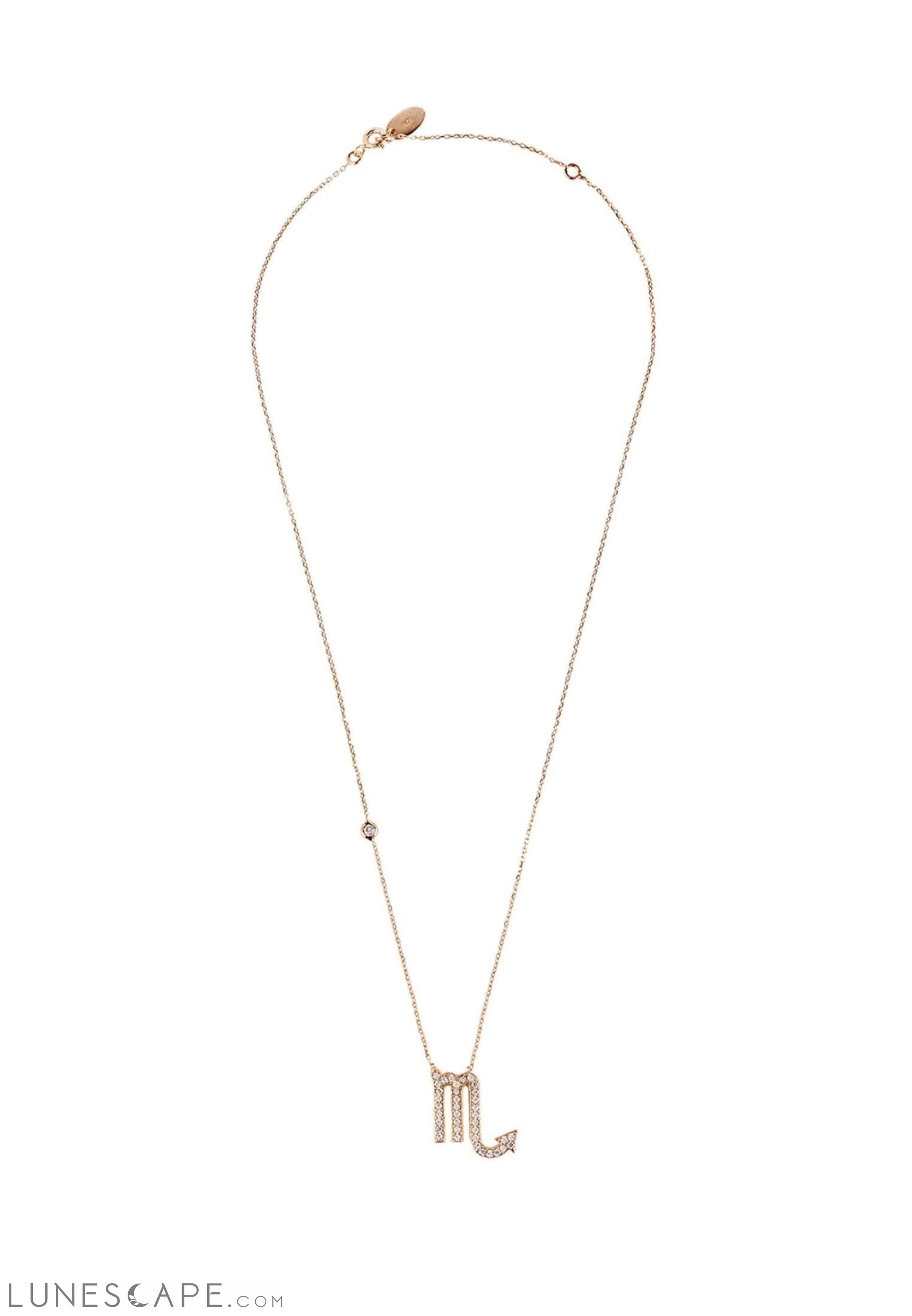 Zodiac Star Sign Pendant Necklace Rose Gold Scorpio LUNESCAPE