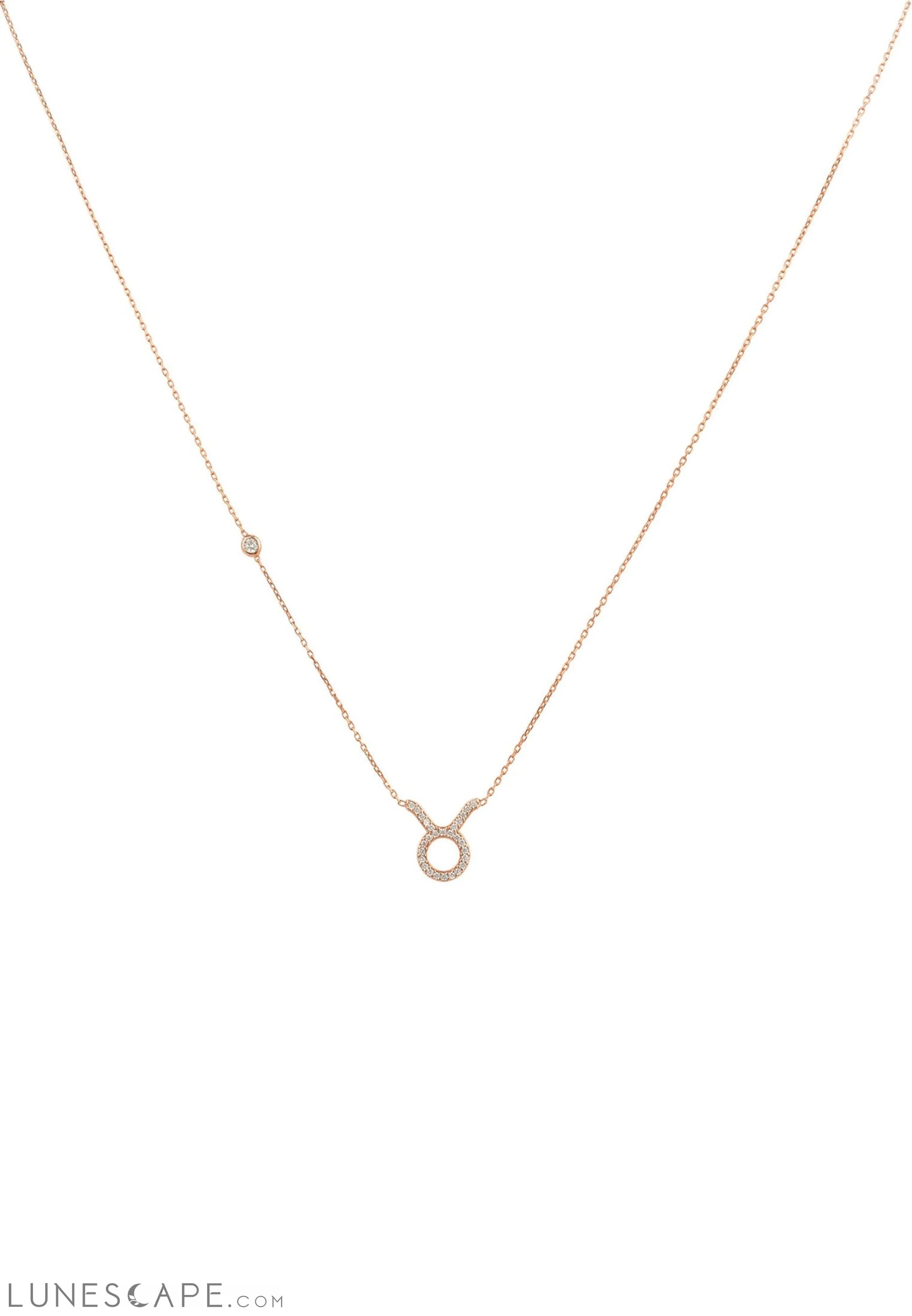 Zodiac Star Sign Pendant Necklace Rose Gold Taurus LUNESCAPE