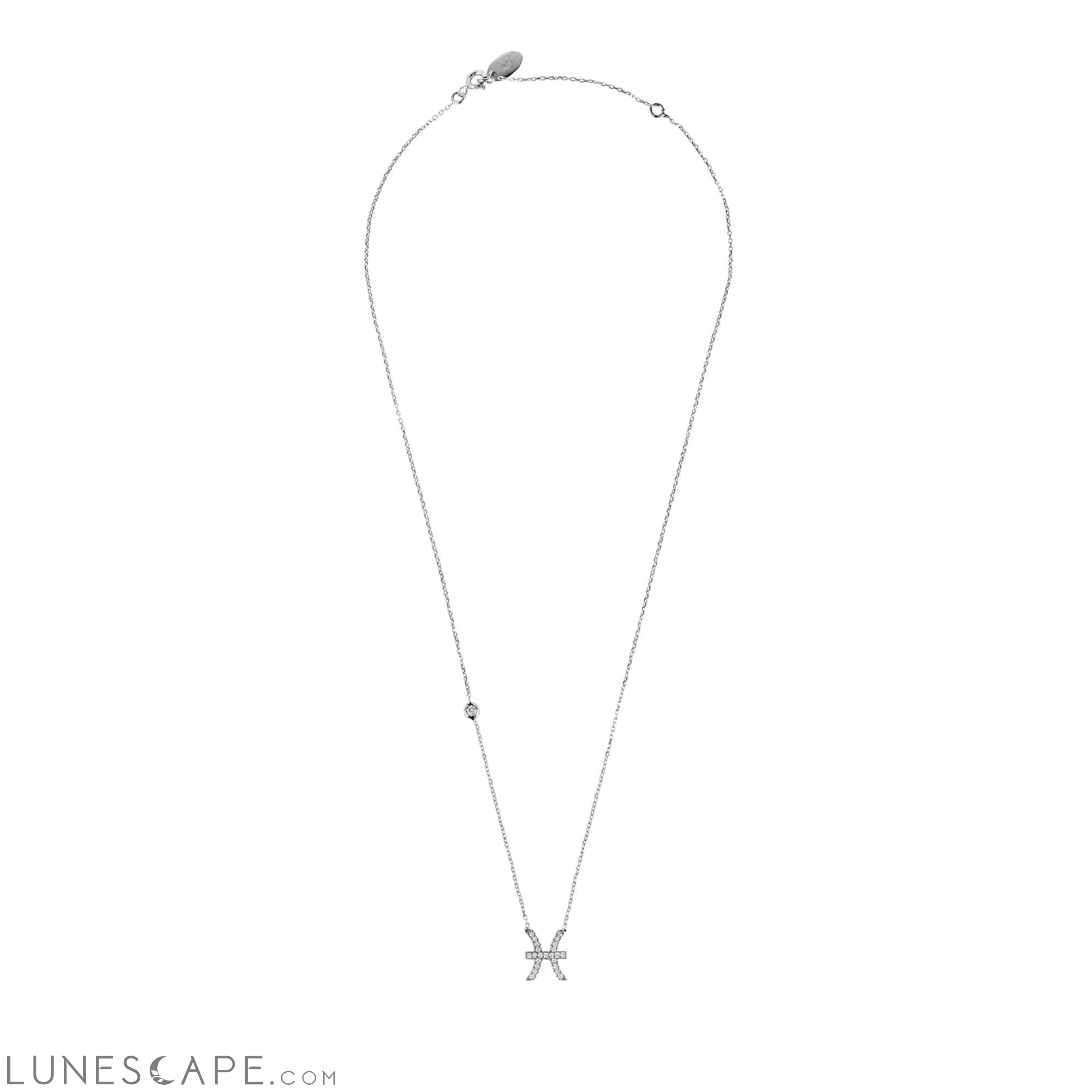 Zodiac Star Sign Pendant Necklace Silver Pisces LUNESCAPE