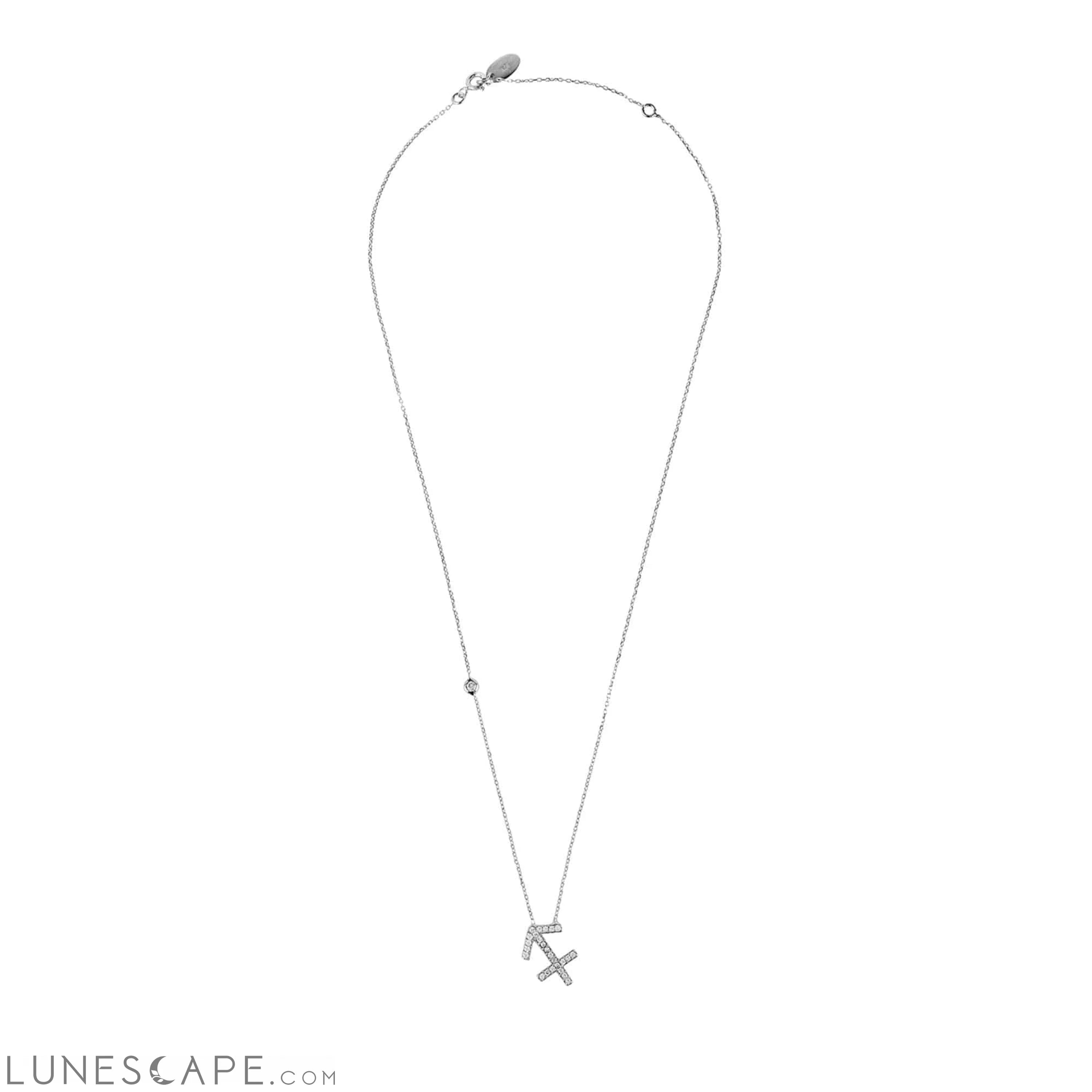 Zodiac Star Sign Pendant Necklace Silver Sagittarius LUNESCAPE