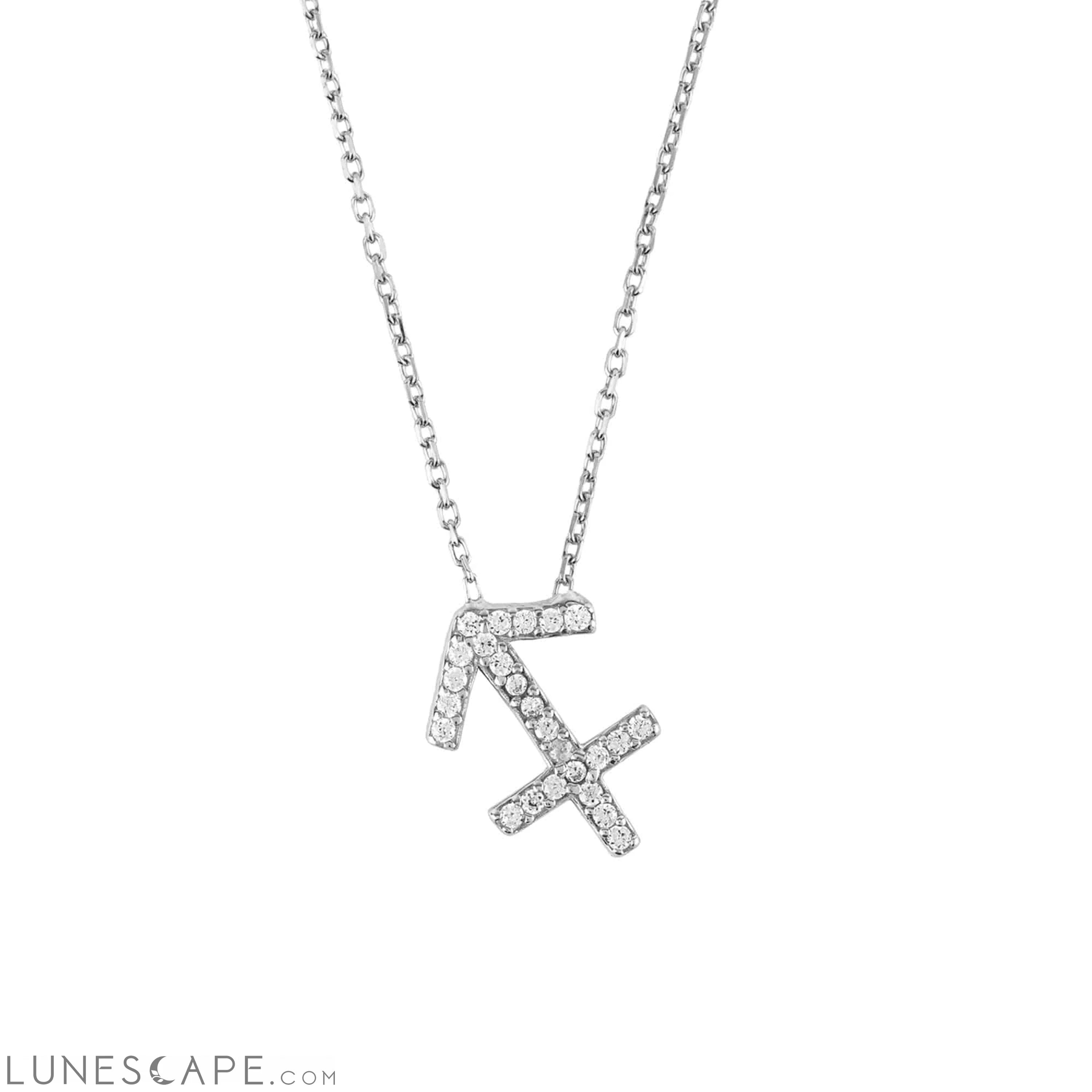 Zodiac Star Sign Pendant Necklace Silver Sagittarius LUNESCAPE