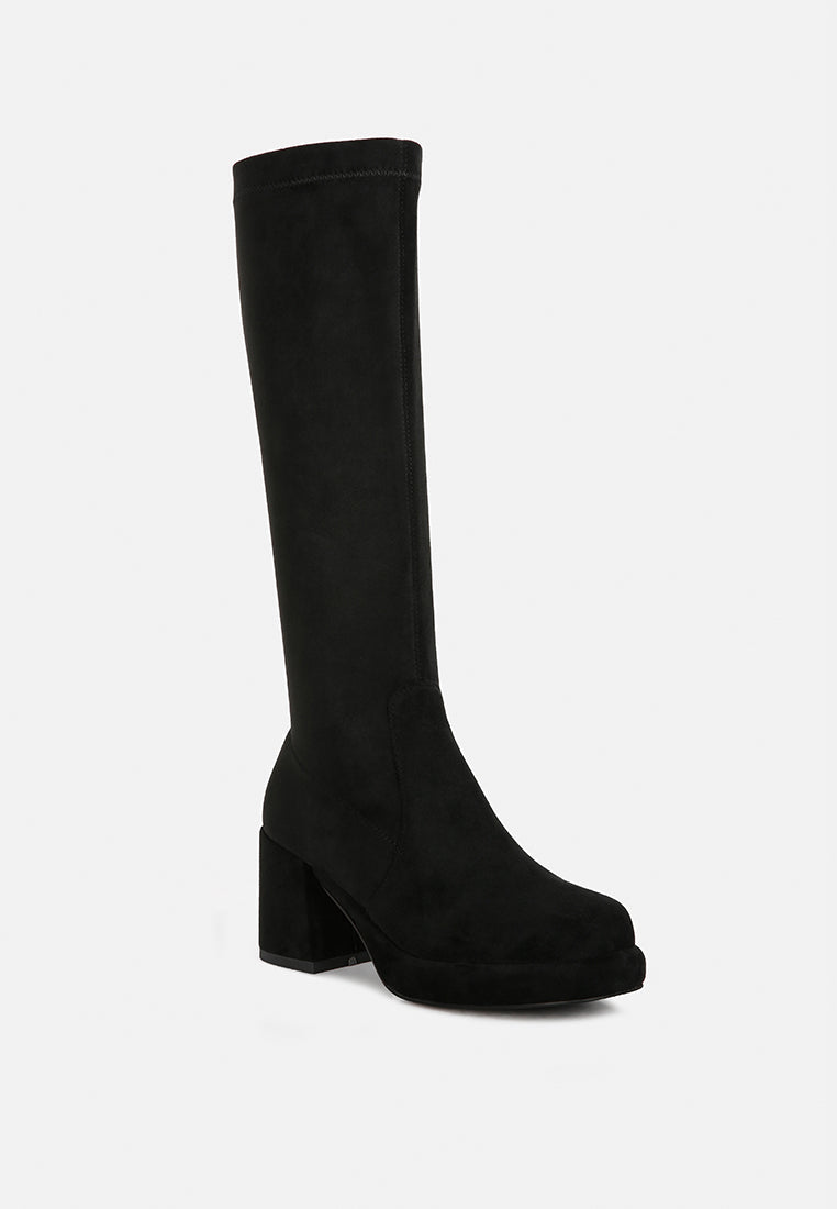 Morpin Stretch Suede Calf Boots LUNESCAPE