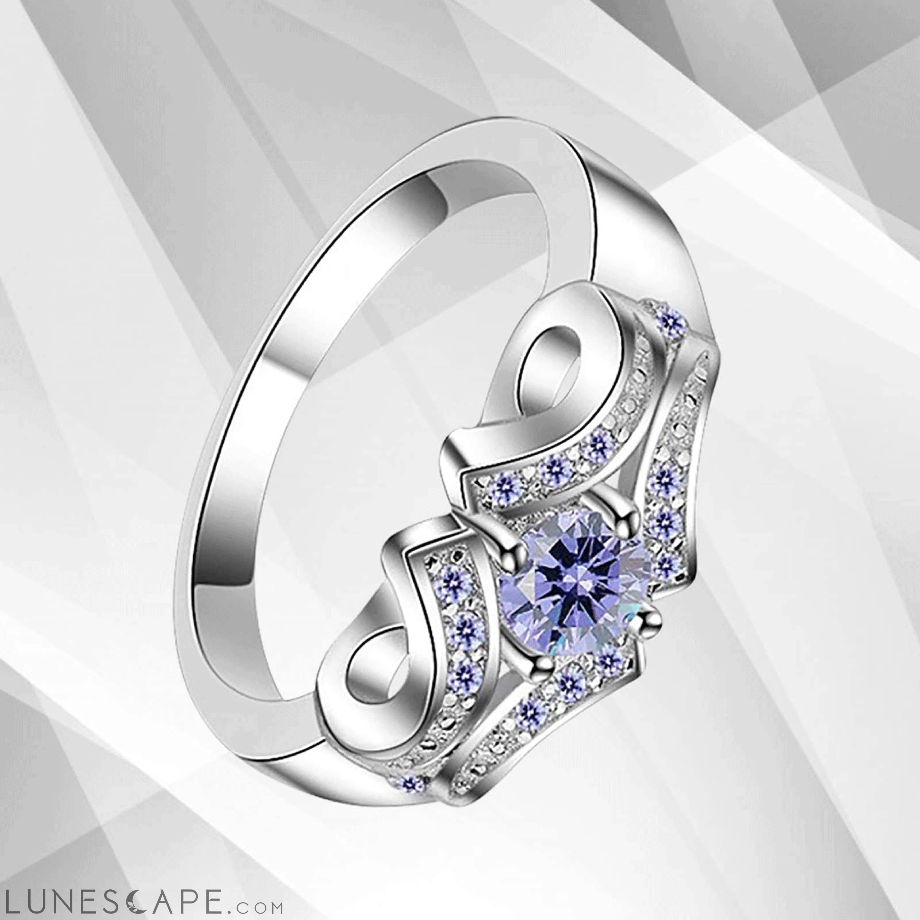1.68Ct Round Cut CZ Diamond Bridal Engagement Promise Ring 18Ct White LUNESCAPE