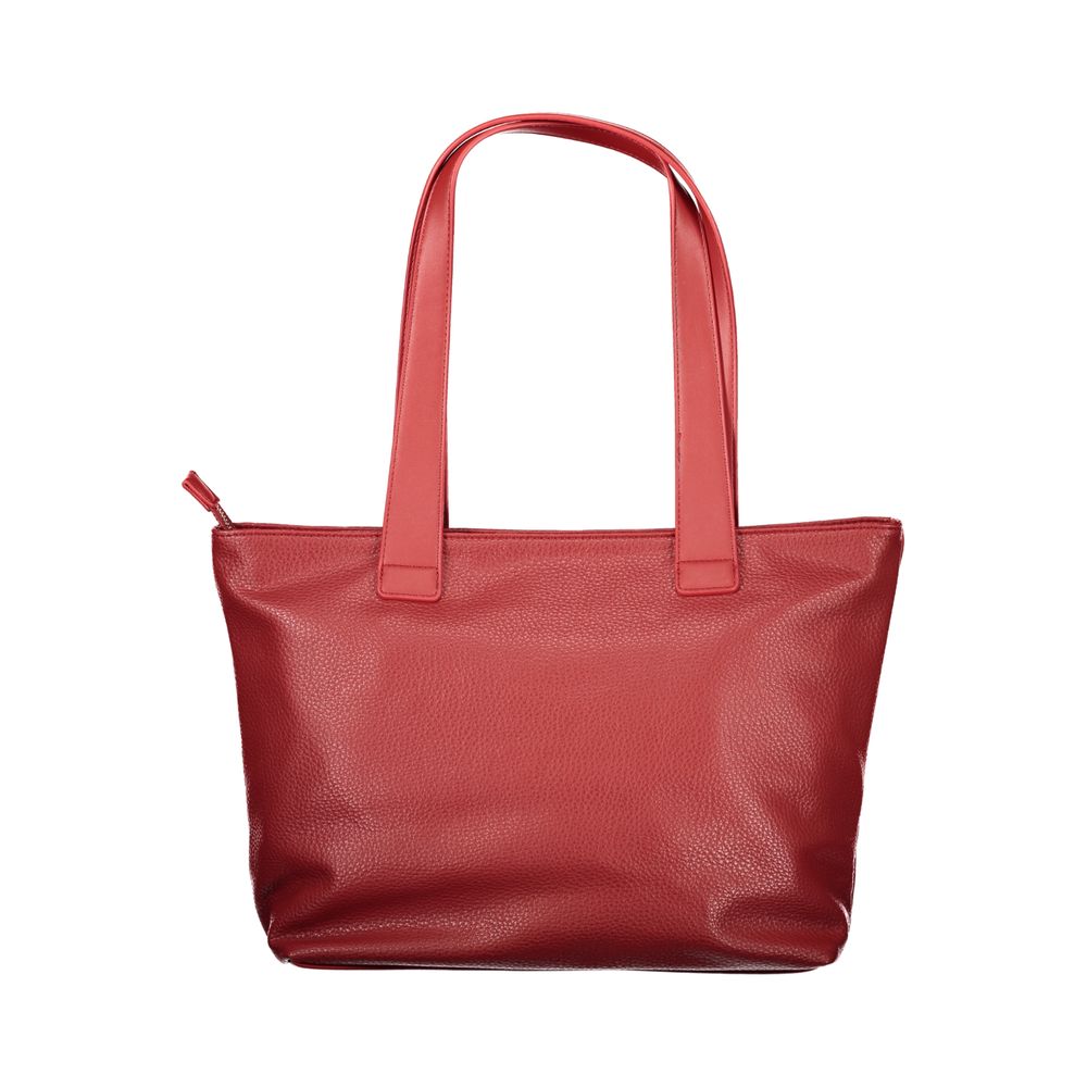 Mario Valentino Rosso Polyurethane Women's Bag with Zip Closure